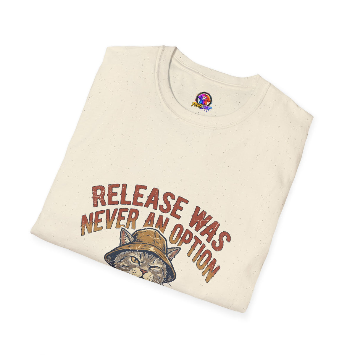 Funny And Witty Fishing Cat T-Shirt – "Release Was Never An Option" Vintage Angler Tee