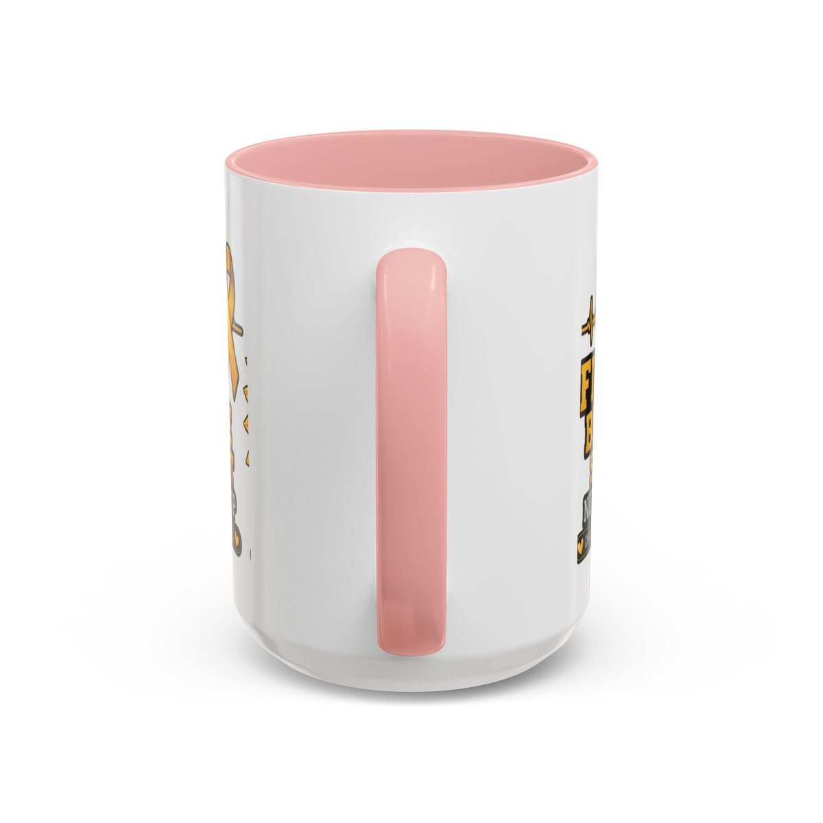 Childhood Cancer Awareness Accent Coffee Mug — "Fight Believe Support" 11/15oz