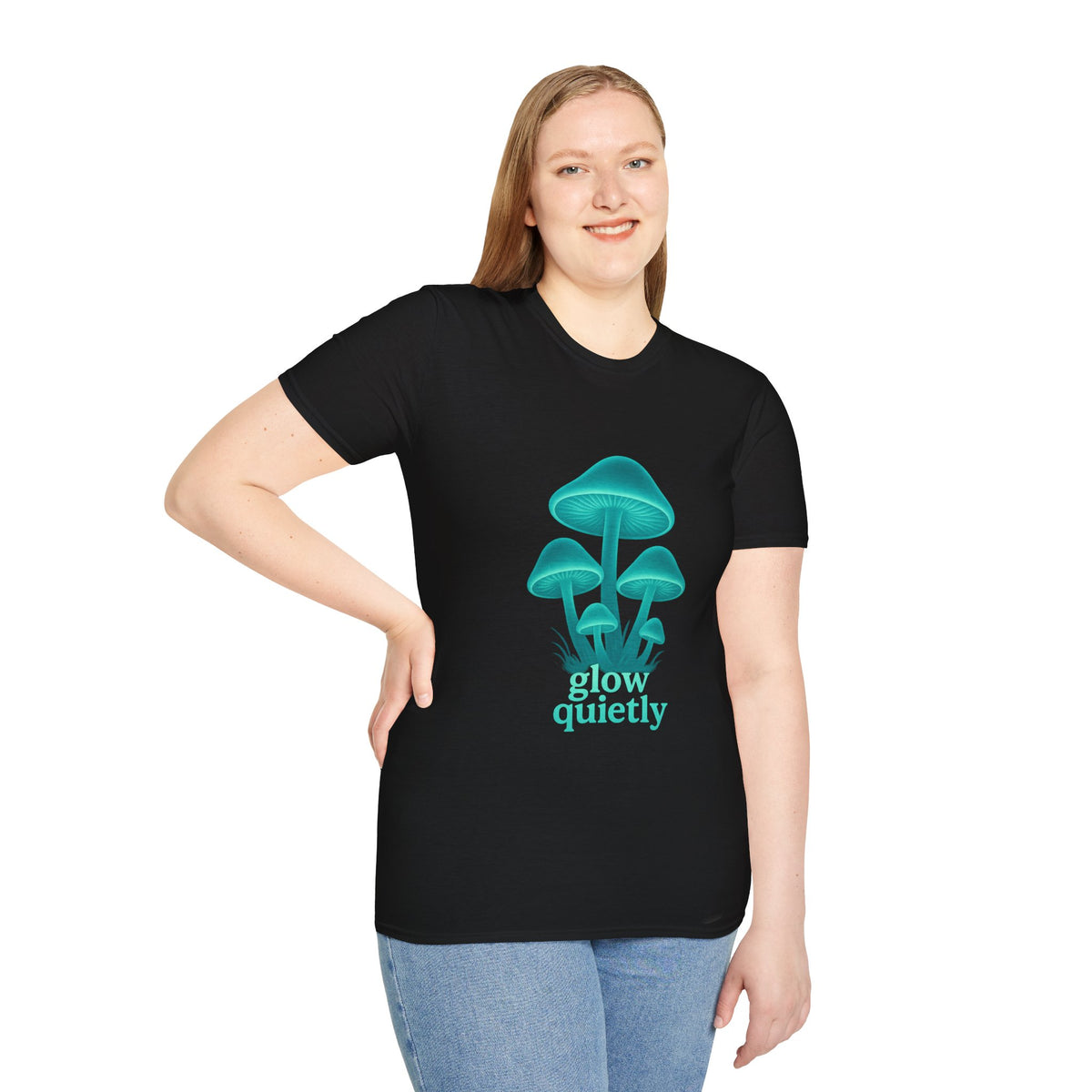 Mushroom Graphic T-Shirt — 'Grow Quietly' Teal Fungi Tee - Trending Now - August 2026