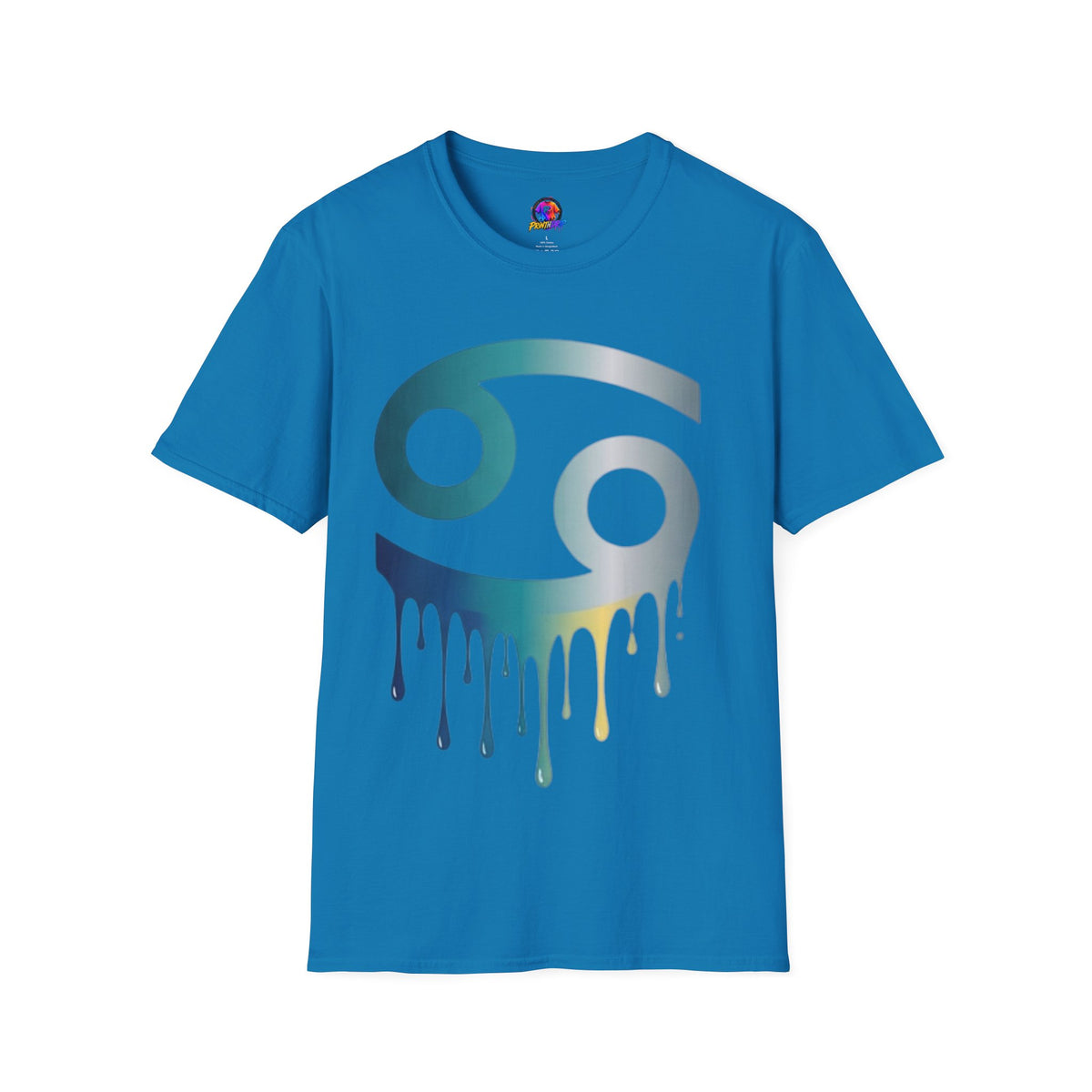 Cancer Zodiac T‑Shirt — Dripping Gradient Astrology Tee (Cancer Symbol)