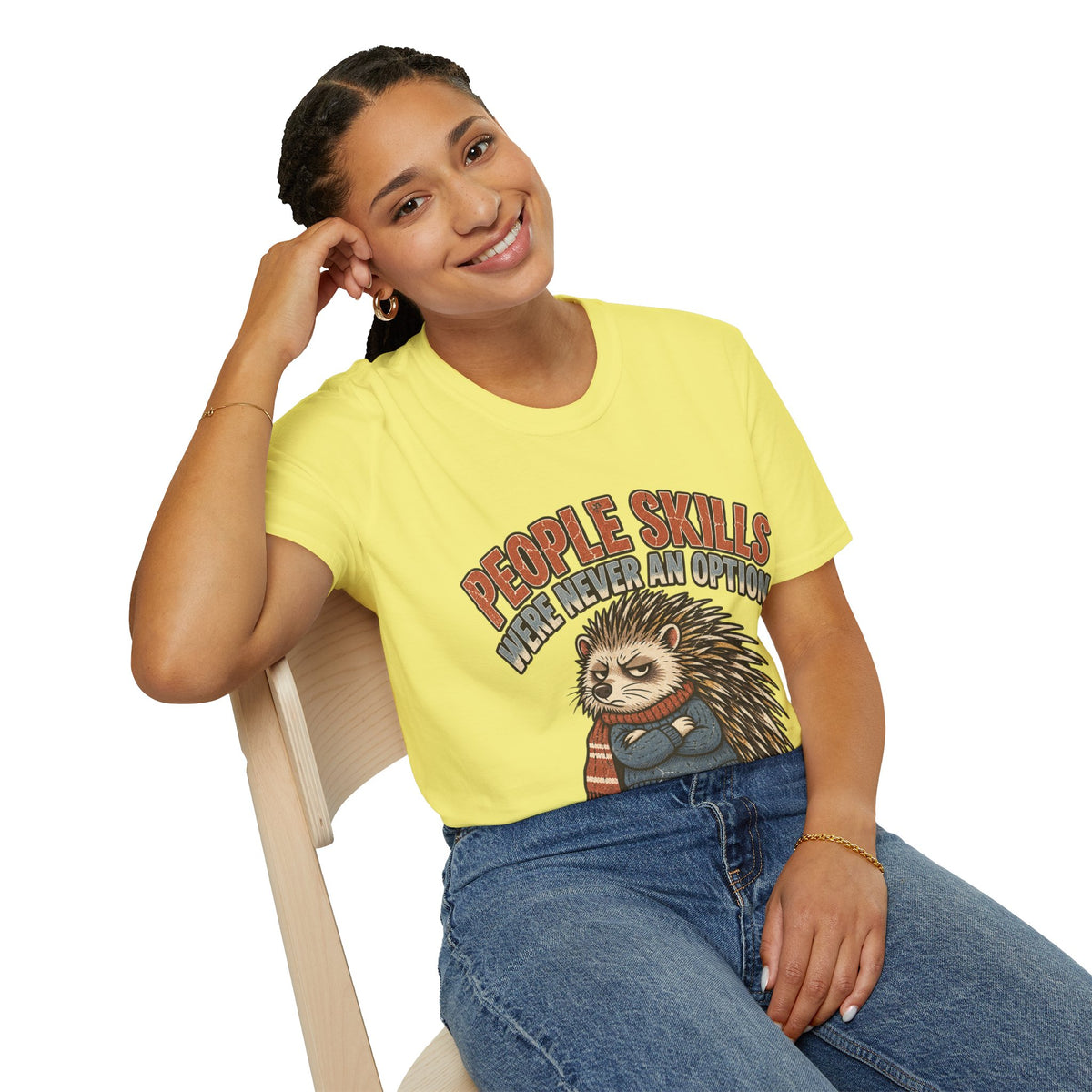 People Skills Were Never An Option T-Shirt — Funny Introvert Porcupine Graphic Tee