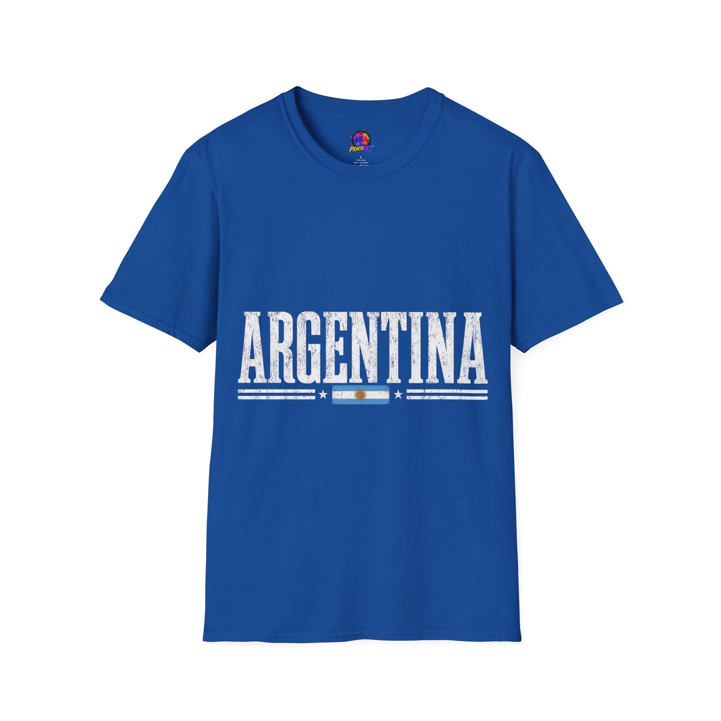 Argentina Graphic T-Shirt — Retro Flag Stripe Football Soccer Tee