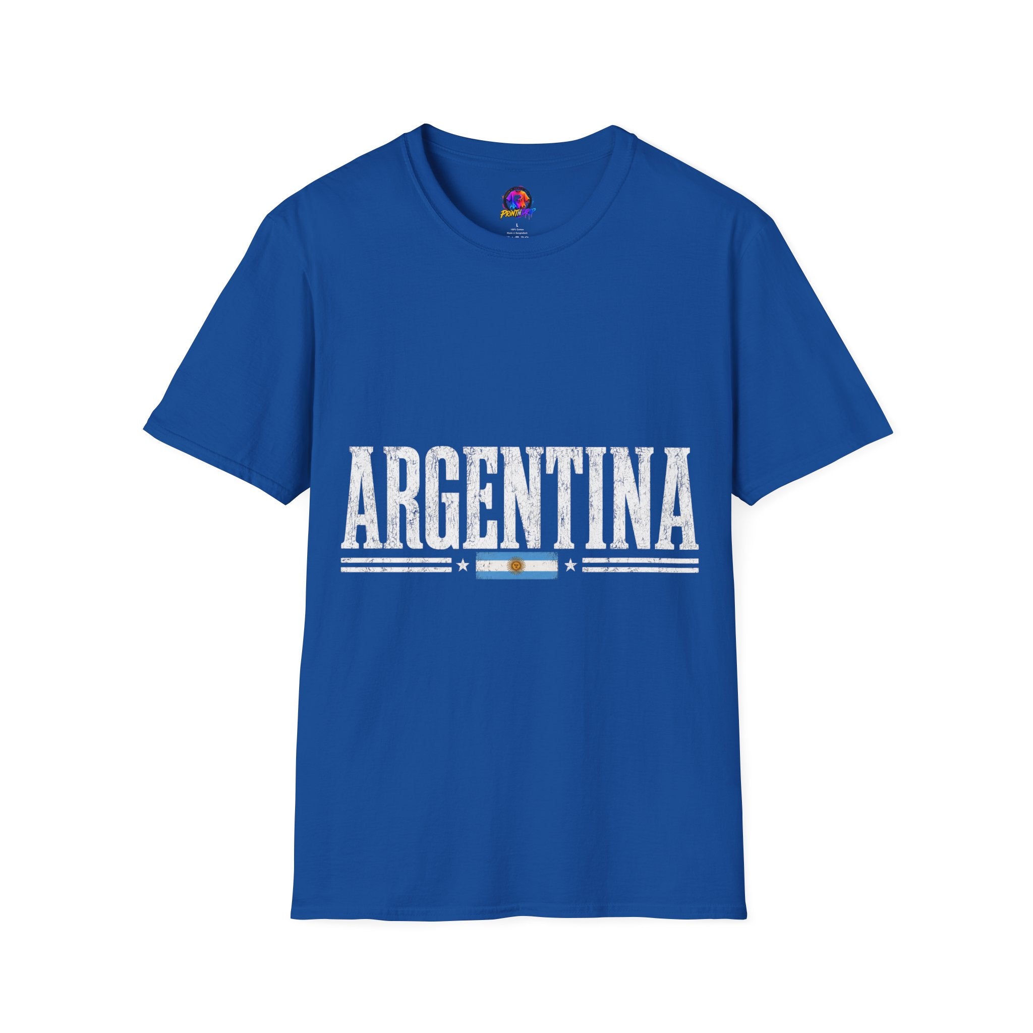 Argentina Graphic T-Shirt — Retro Flag Stripe Football Soccer Tee