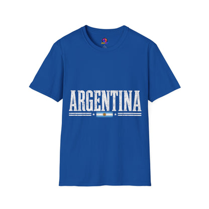 Argentina Graphic T-Shirt — Retro Flag Stripe Football Soccer Tee