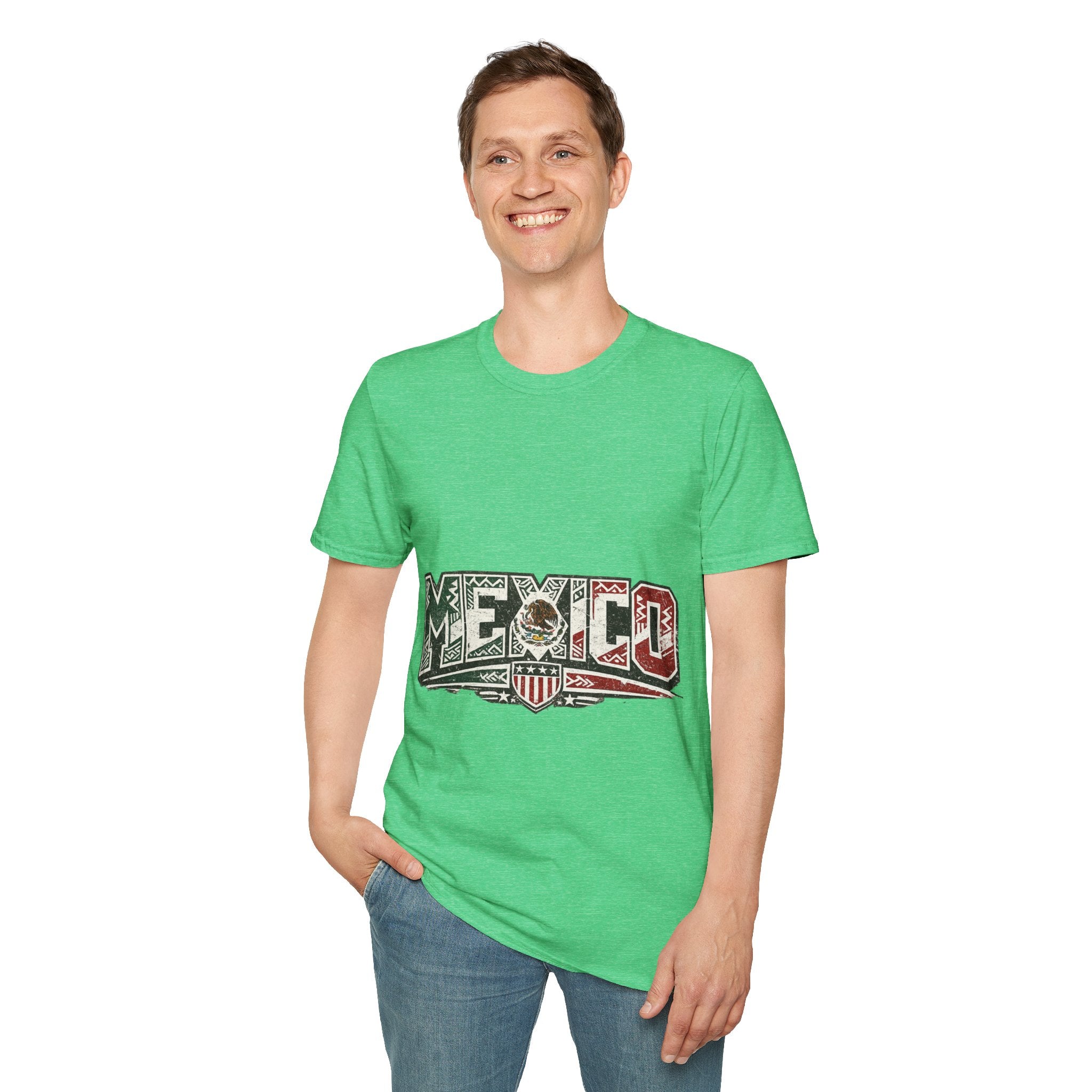 Mexico Pride Graphic T-Shirt — Retro Mexican Flag Design