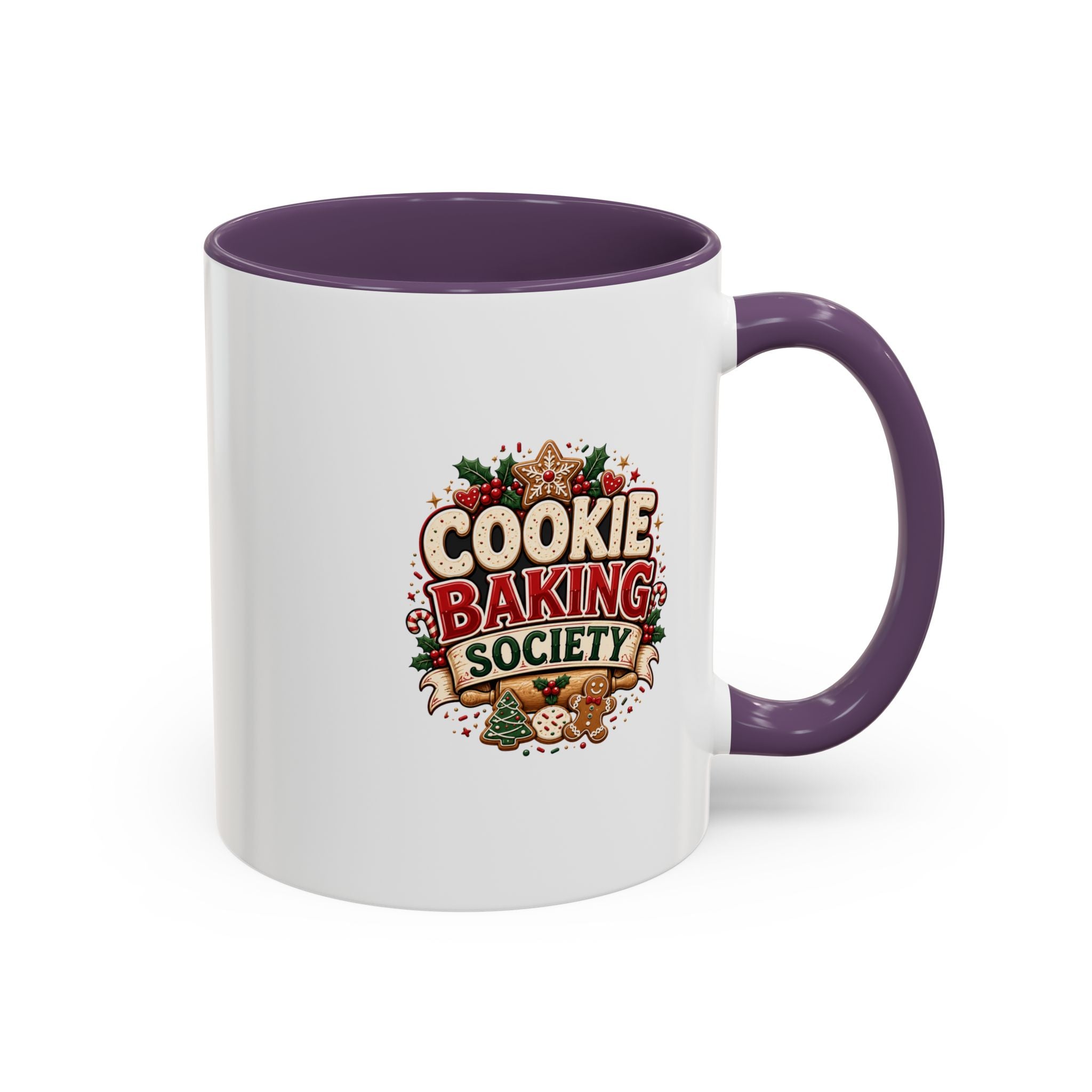 Cookie Baking Society Accent Coffee Mug — Holiday Baking Ceramic Mug