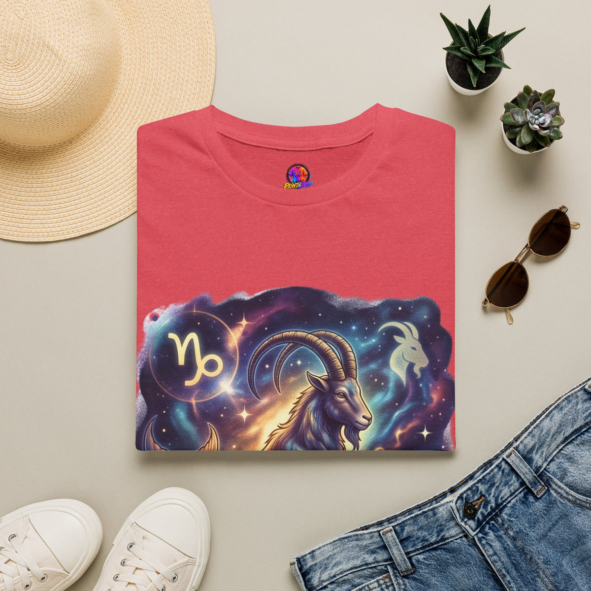 Capricorn Zodiac T-Shirt — Celestial Goat Astrology Tee