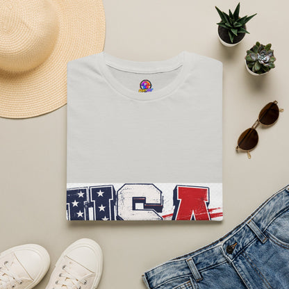 USA Flag Graphic T-Shirt — Patriotic Red White & Blue Tee