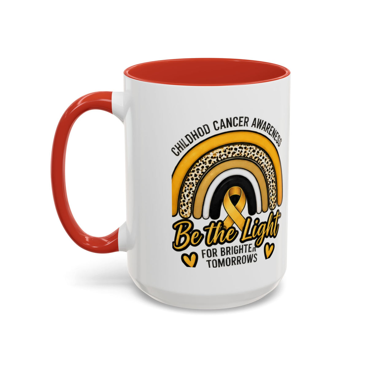 Childhood Cancer Awareness Accent Coffee Mug — "Be the Light" 11/15oz