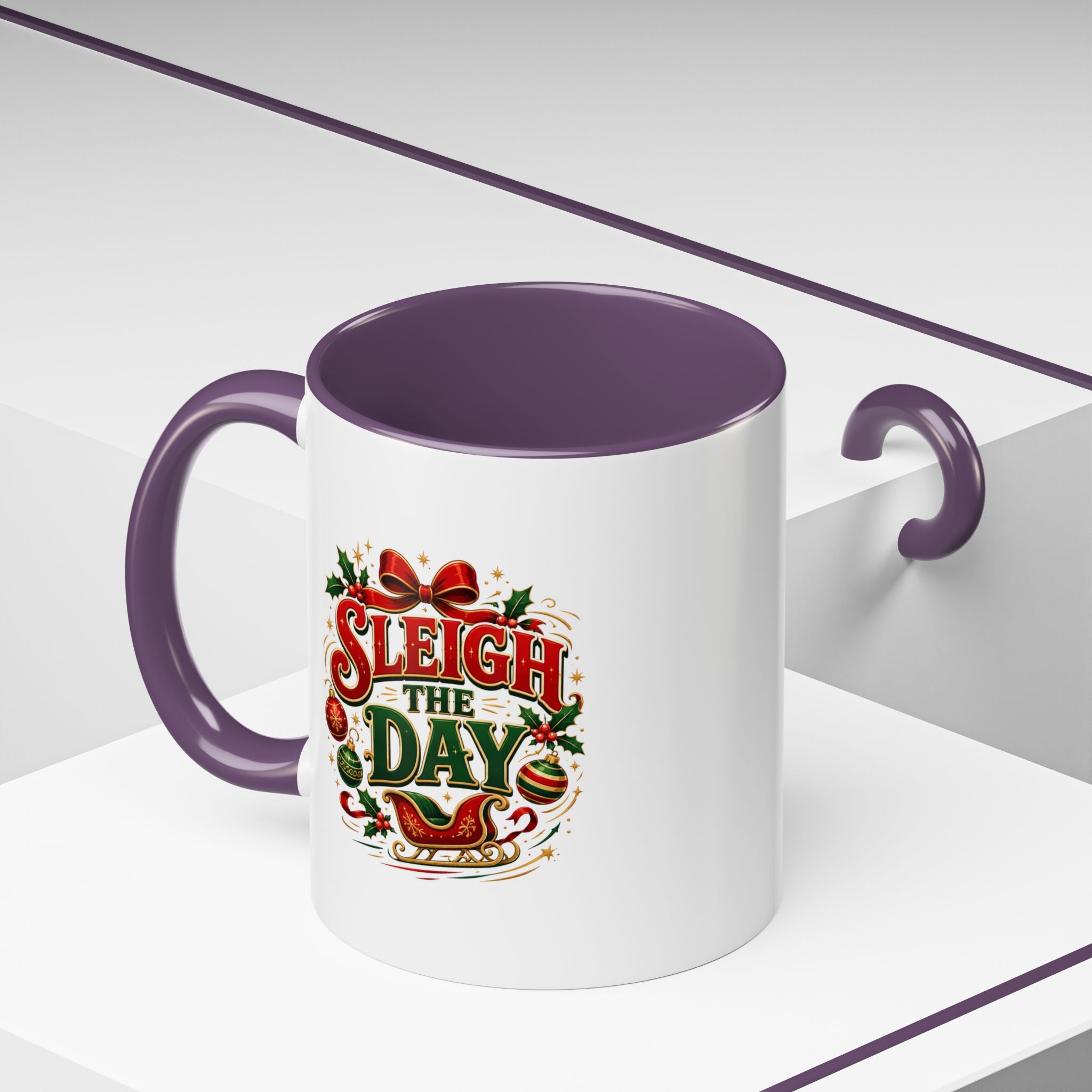Sleigh the Day Christmas Accent Coffee Mug