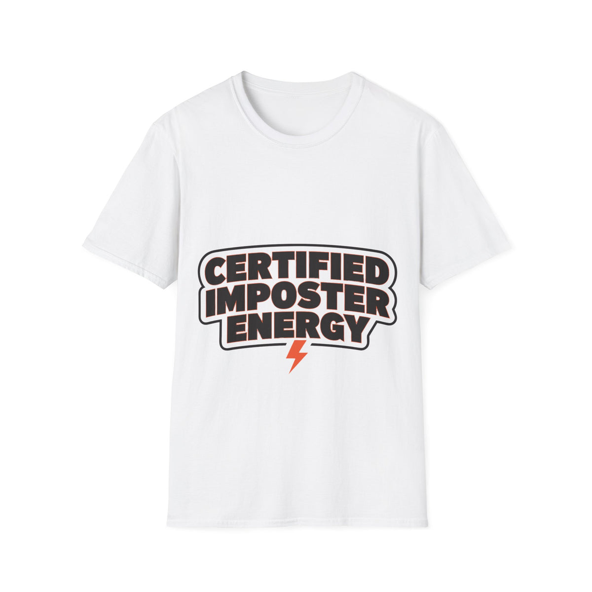 "Certified Imposter Energy" Retro Mascot Tee | Lightning Bolt Meme T-Shirt - Trending Now - September 2026