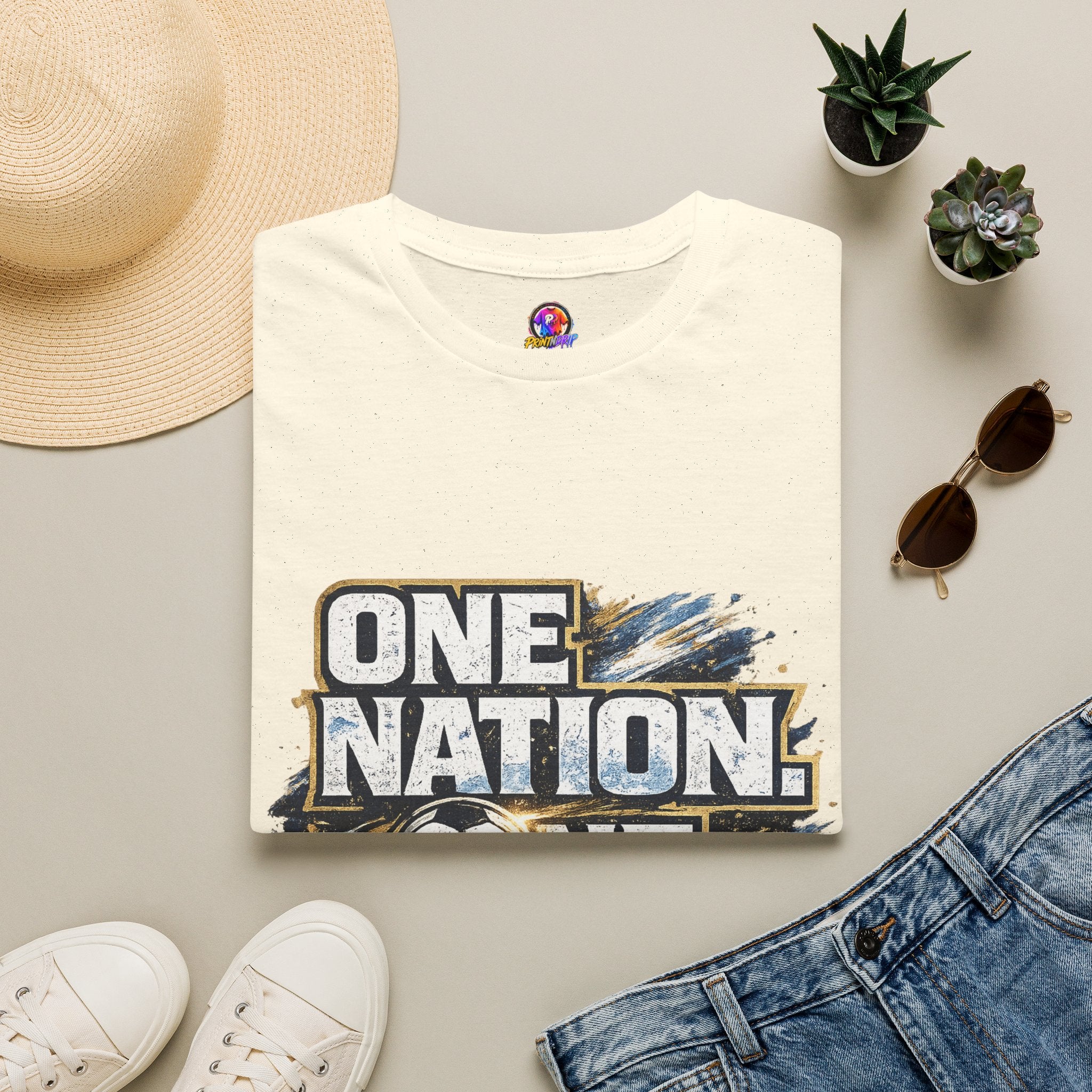 One Nation One Team Soccer T-Shirt — Supportive Fan Tee