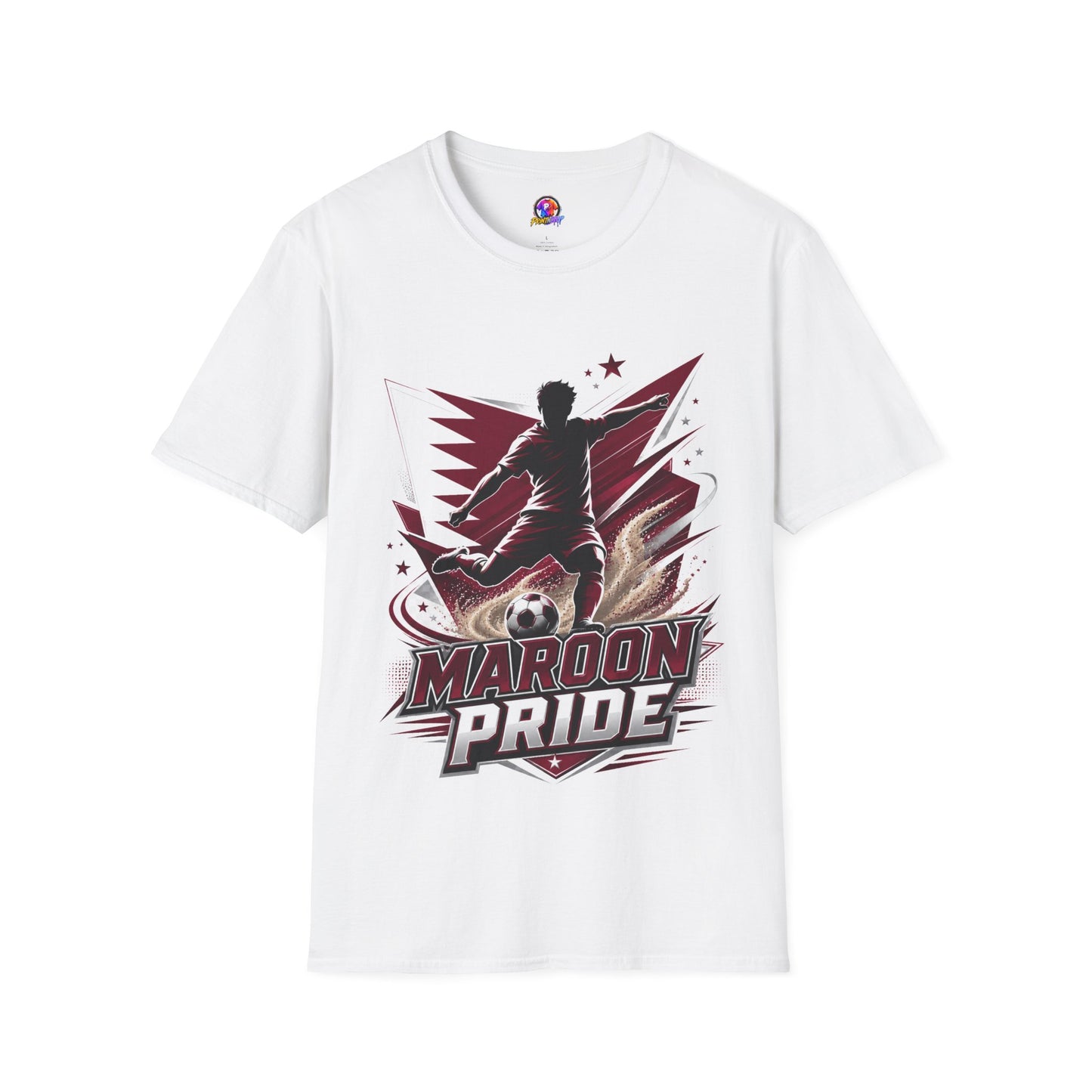 Qatar Maroon Pride Soccer T-Shirt — Silhouette Player Graphic Tee