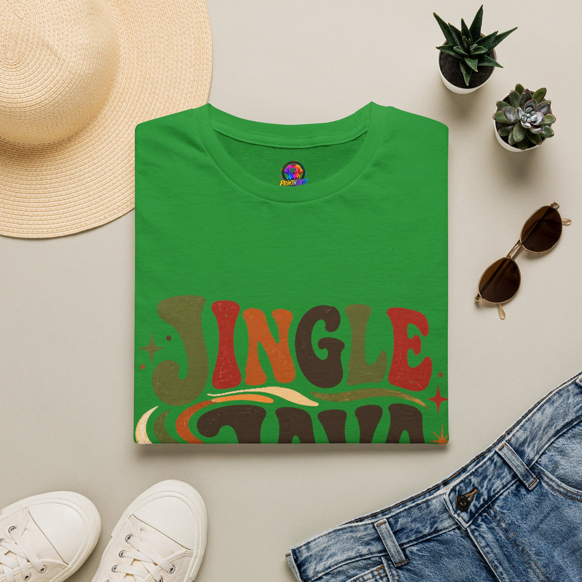 Retro "Jingle Java Vibes" T-Shirt