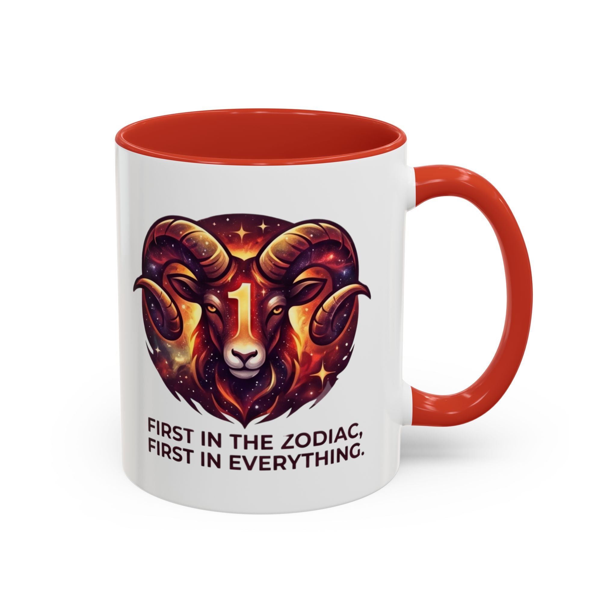 Aries Zodiac Coffee Mug — "First in the Zodiac, First in Everything" Accent Mug