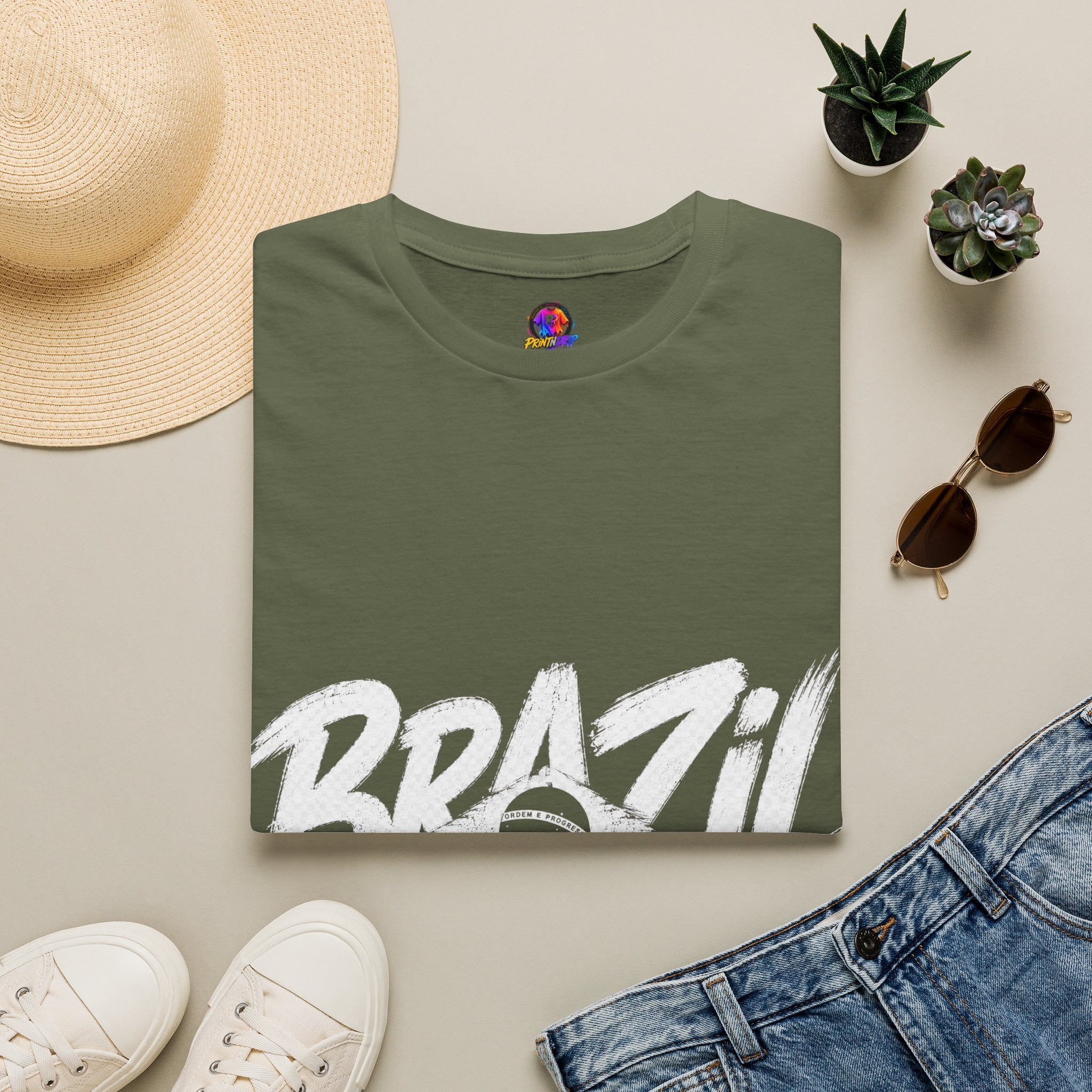 Brazil Minimal Marble Waves T-Shirt