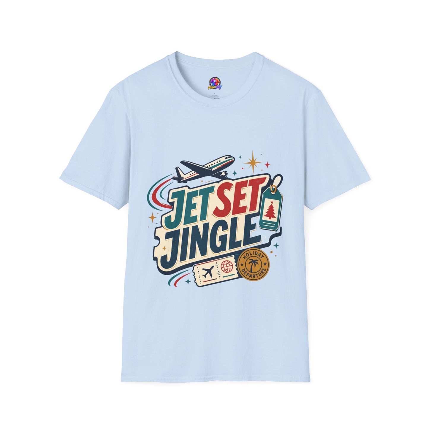 Jet Set Jingle Travel T-Shirt — Retro Airplane Vacation Graphic