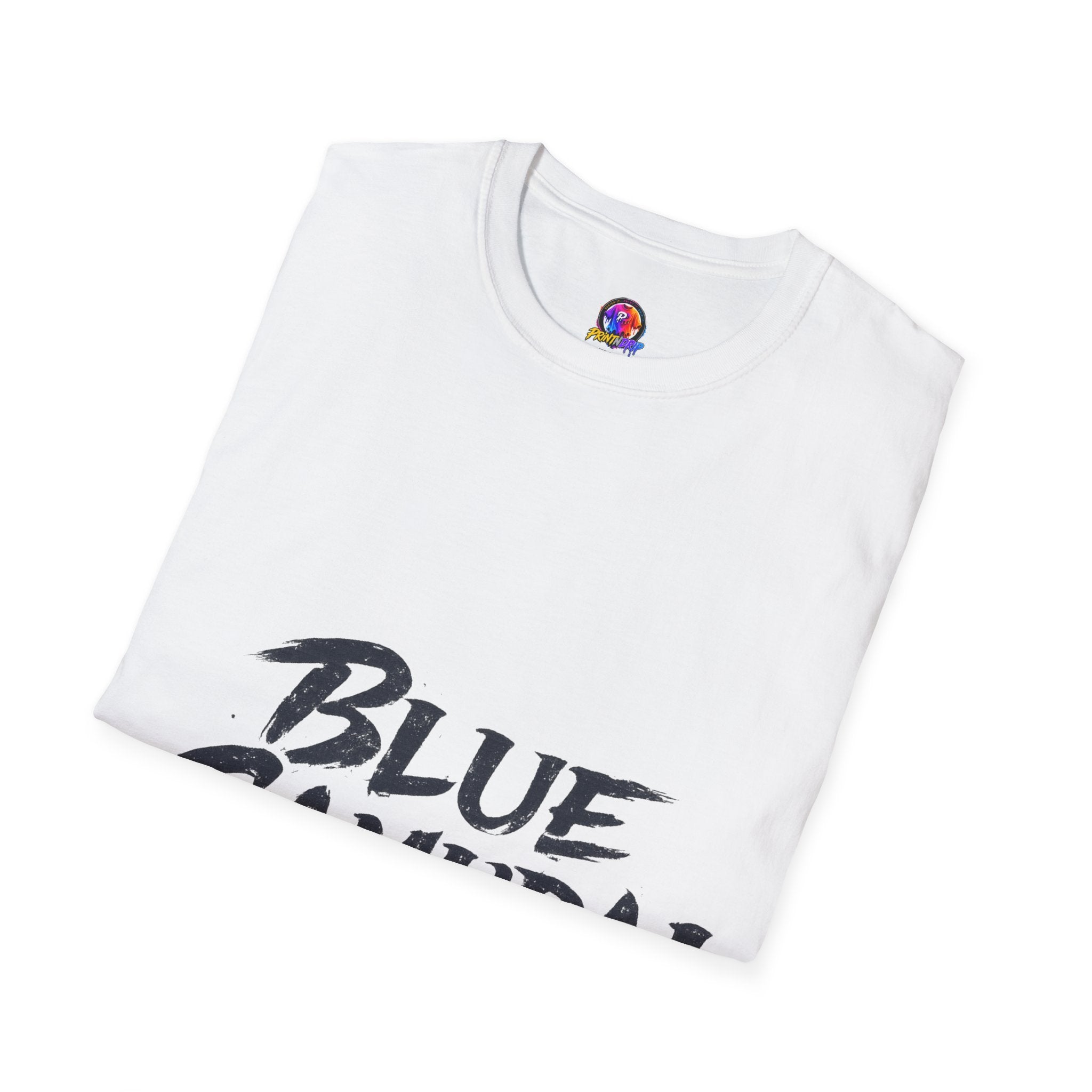 Japan Blue Samurai T-Shirt — Bold Brushstroke Graphic Tee