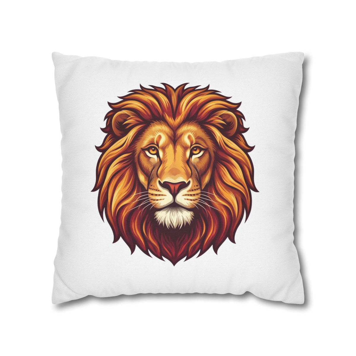 Leo Zodiac Spun Square Pillowcase Lion Face Decorative Pillowcase