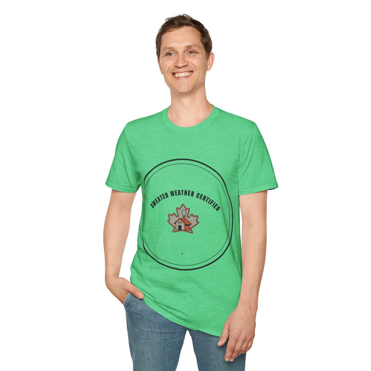 Sweater Weather Certified T-Shirt — Cozy Fall Maple Badge Tee - Trending Now - September 2026