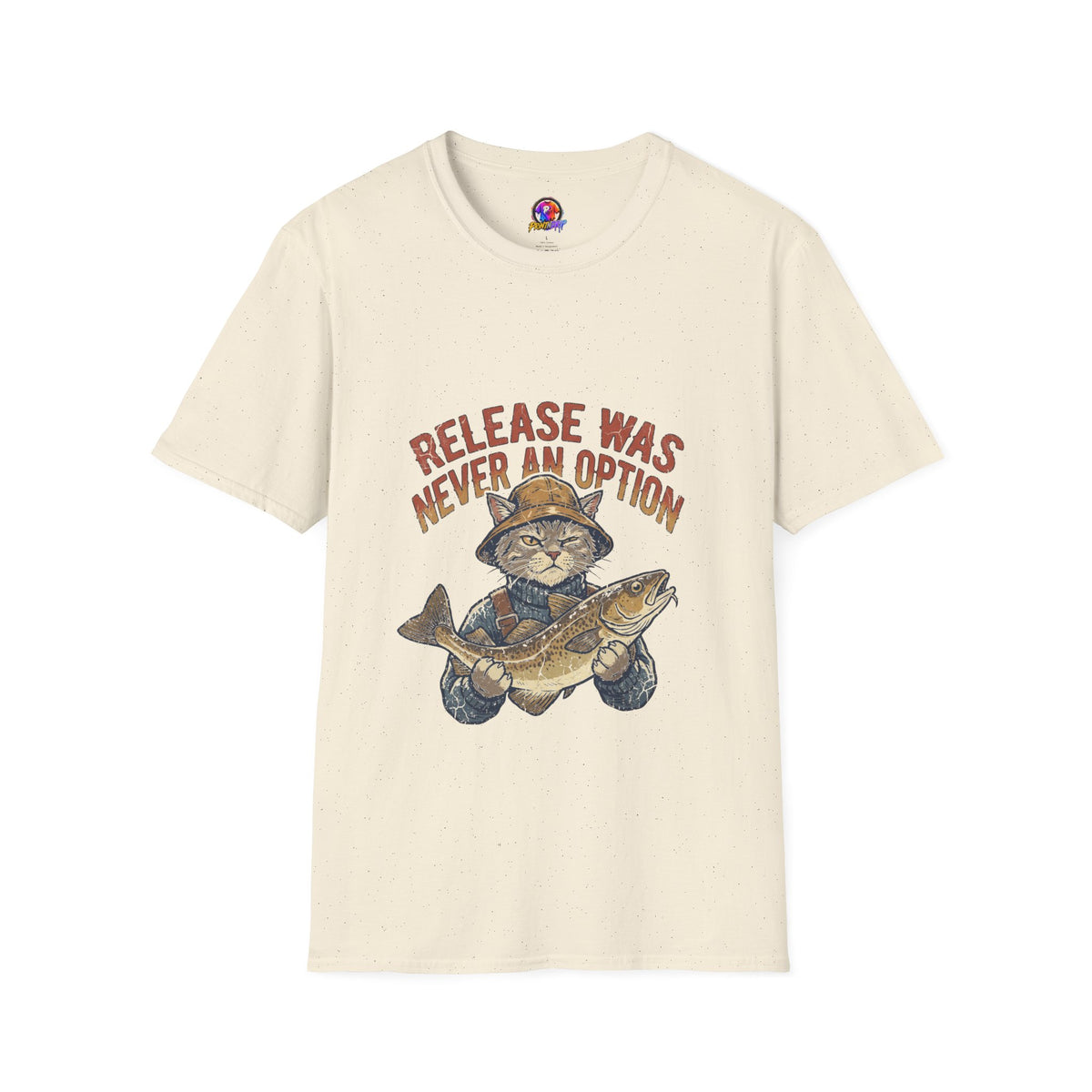 Funny And Witty Fishing Cat T-Shirt – "Release Was Never An Option" Vintage Angler Tee
