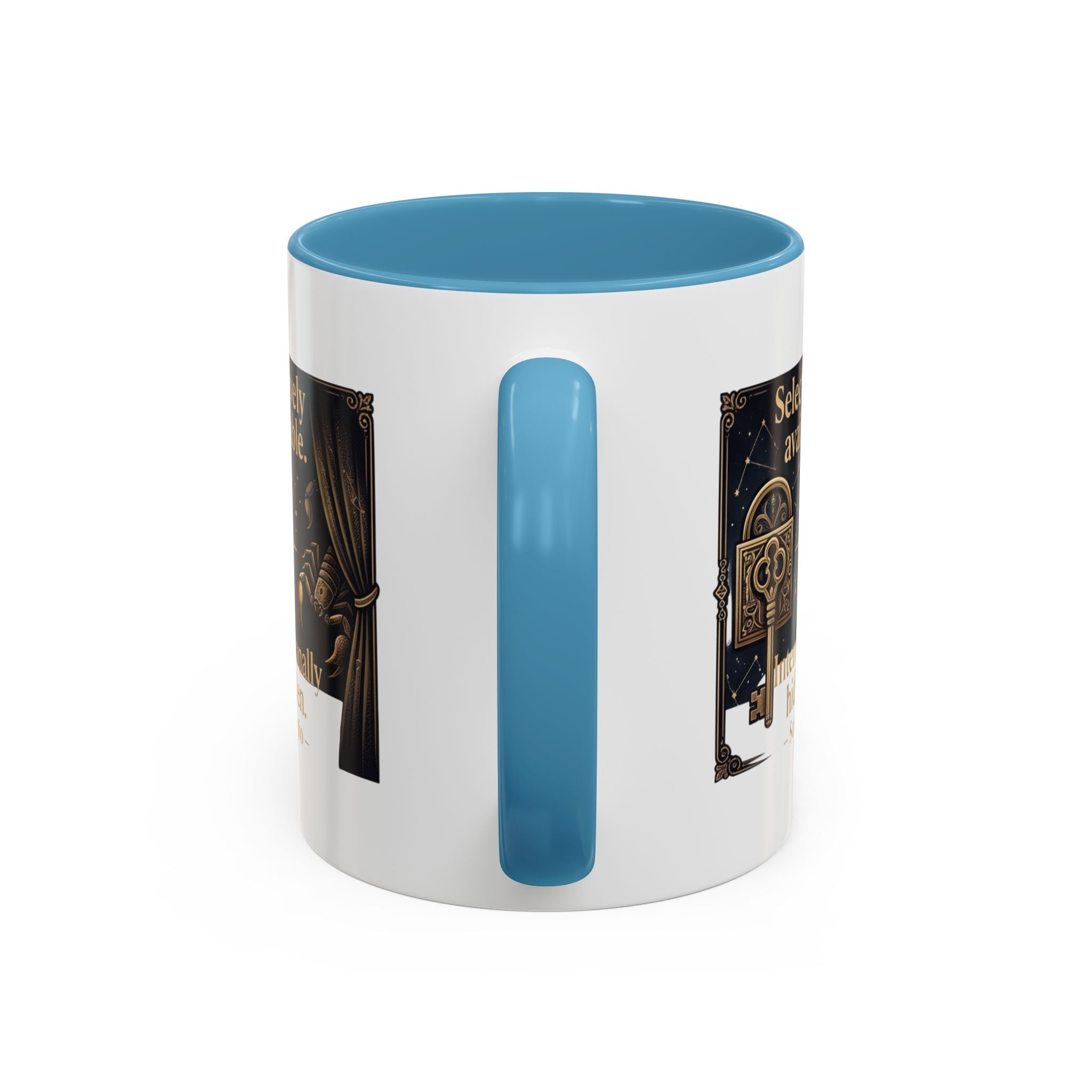 Scorpio Accent Coffee Mug — "Selectively Available, Intentionally Hidden" Zodiac Gift