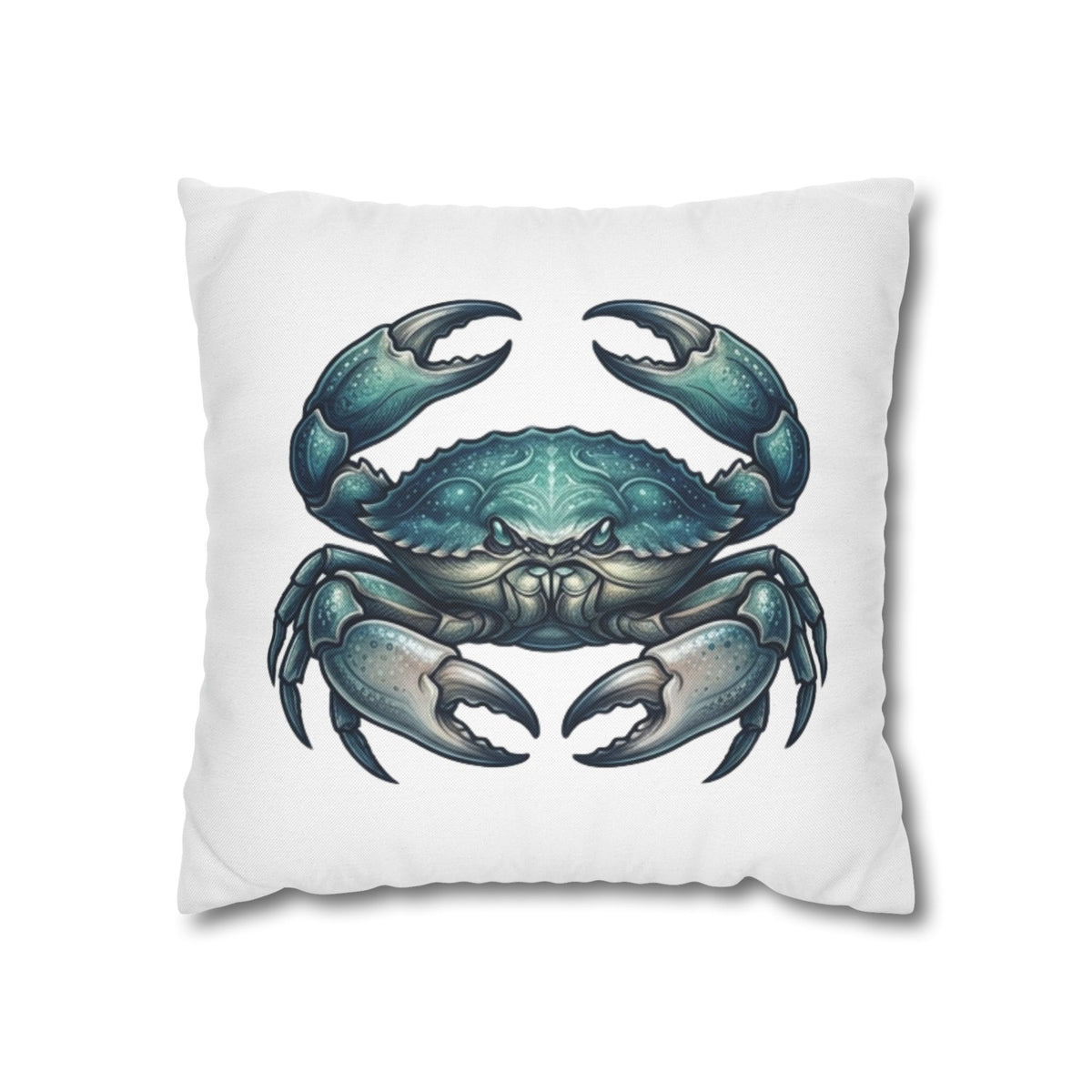 Cancer Zodiac Blue Crab Decorative Pillowcase — Coastal Beach House Accent