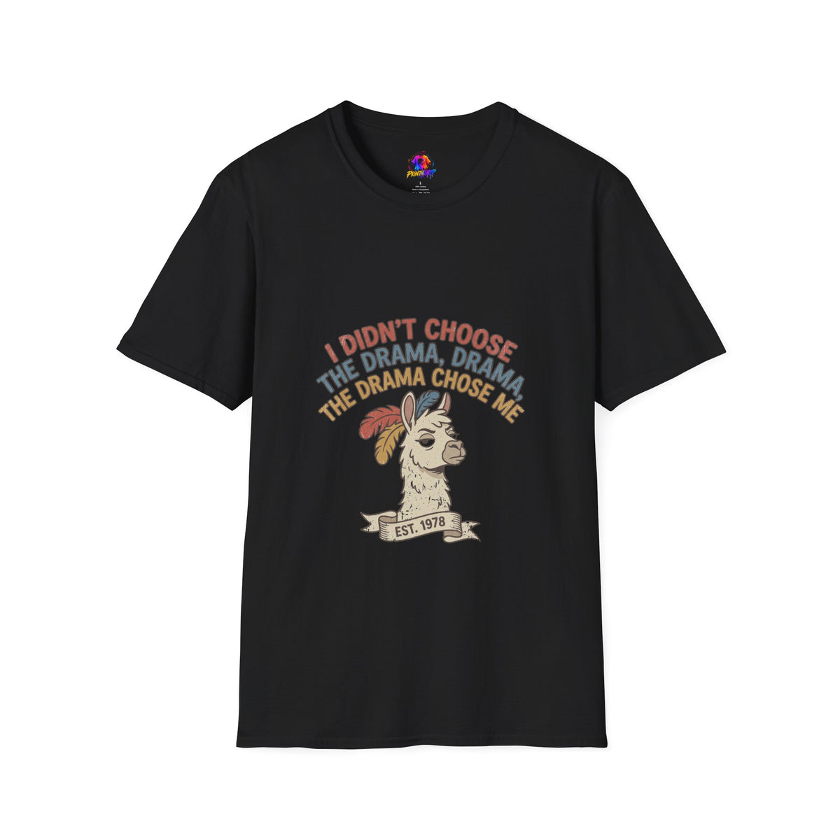 Funny And Witty Llama Drama Graphic T-Shirt — "I Didn’t Choose the Drama" Retro Design