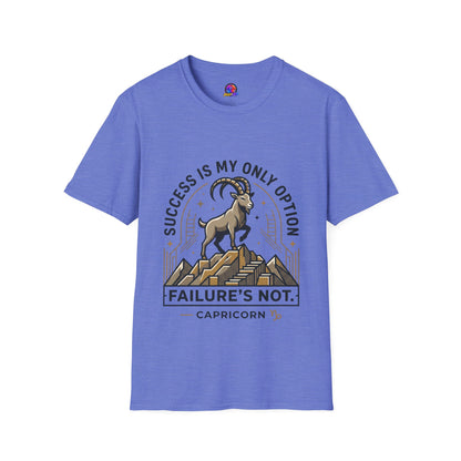 Capricorn Goat T-Shirt — "Success Is My Only Option" Motivational Zodiac Tee
