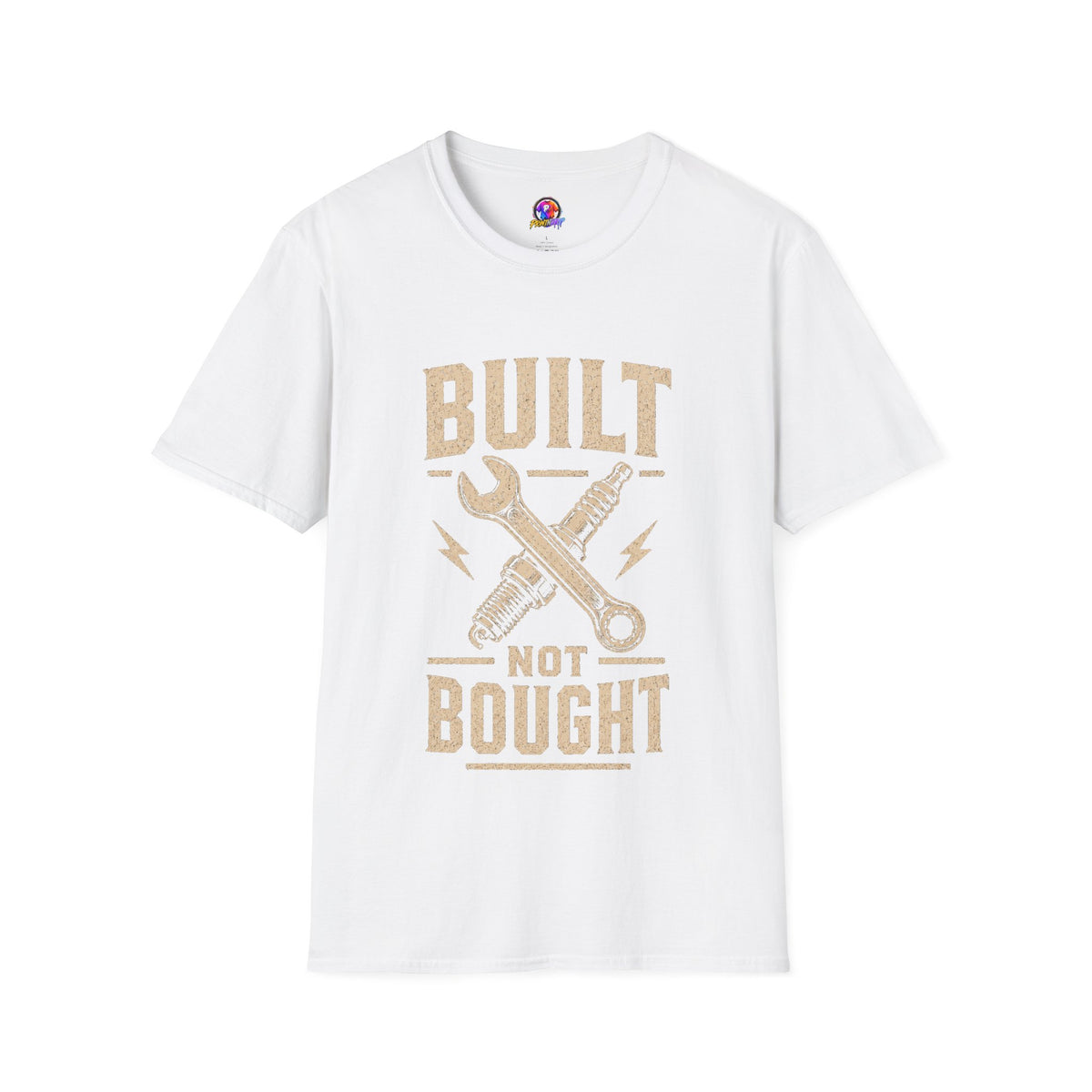 Built Not Bought T-Shirt — Vintage Mechanic DIY Garage Tee