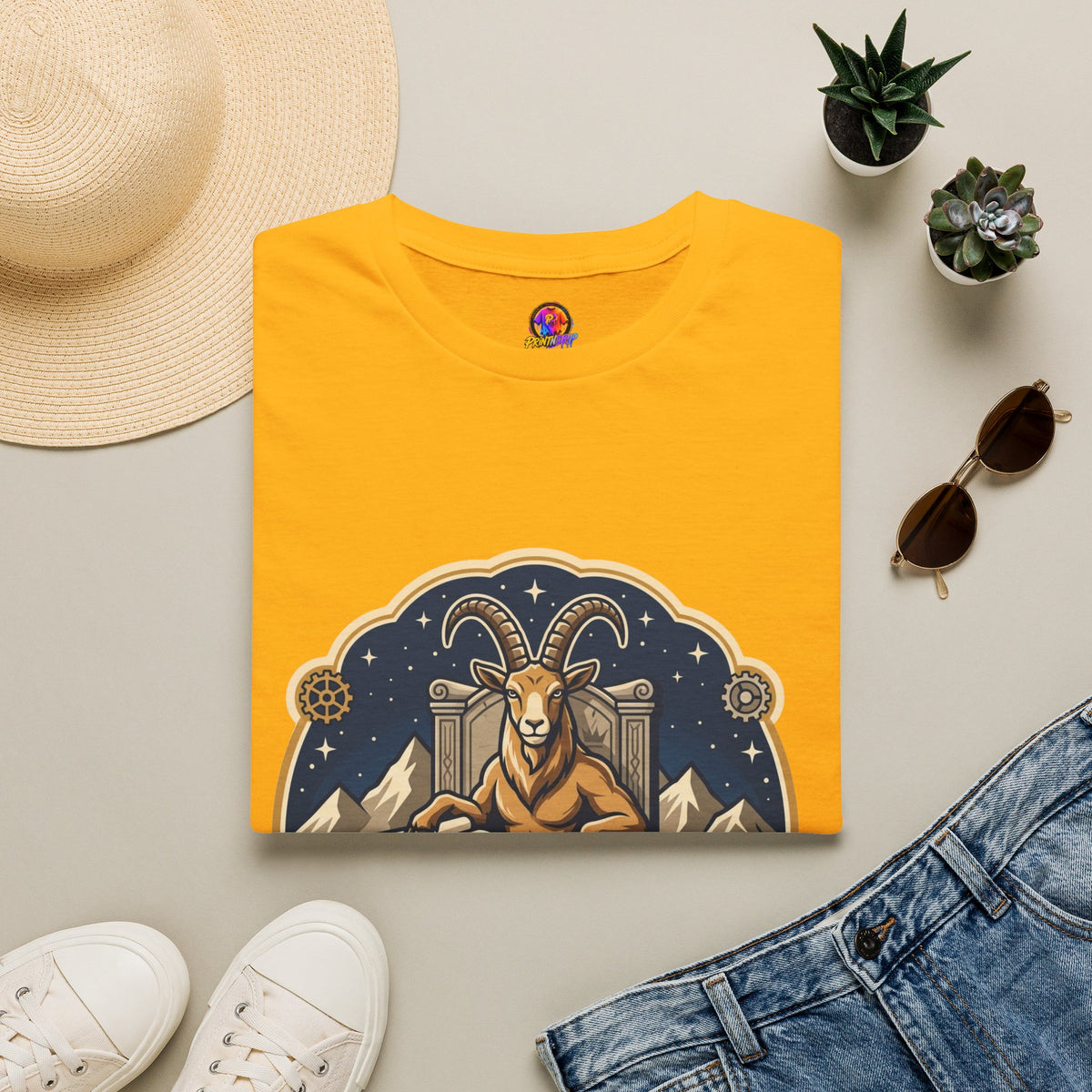 Capricorn Zodiac T-Shirt — "Building an Empire" Goat Horoscope Tee