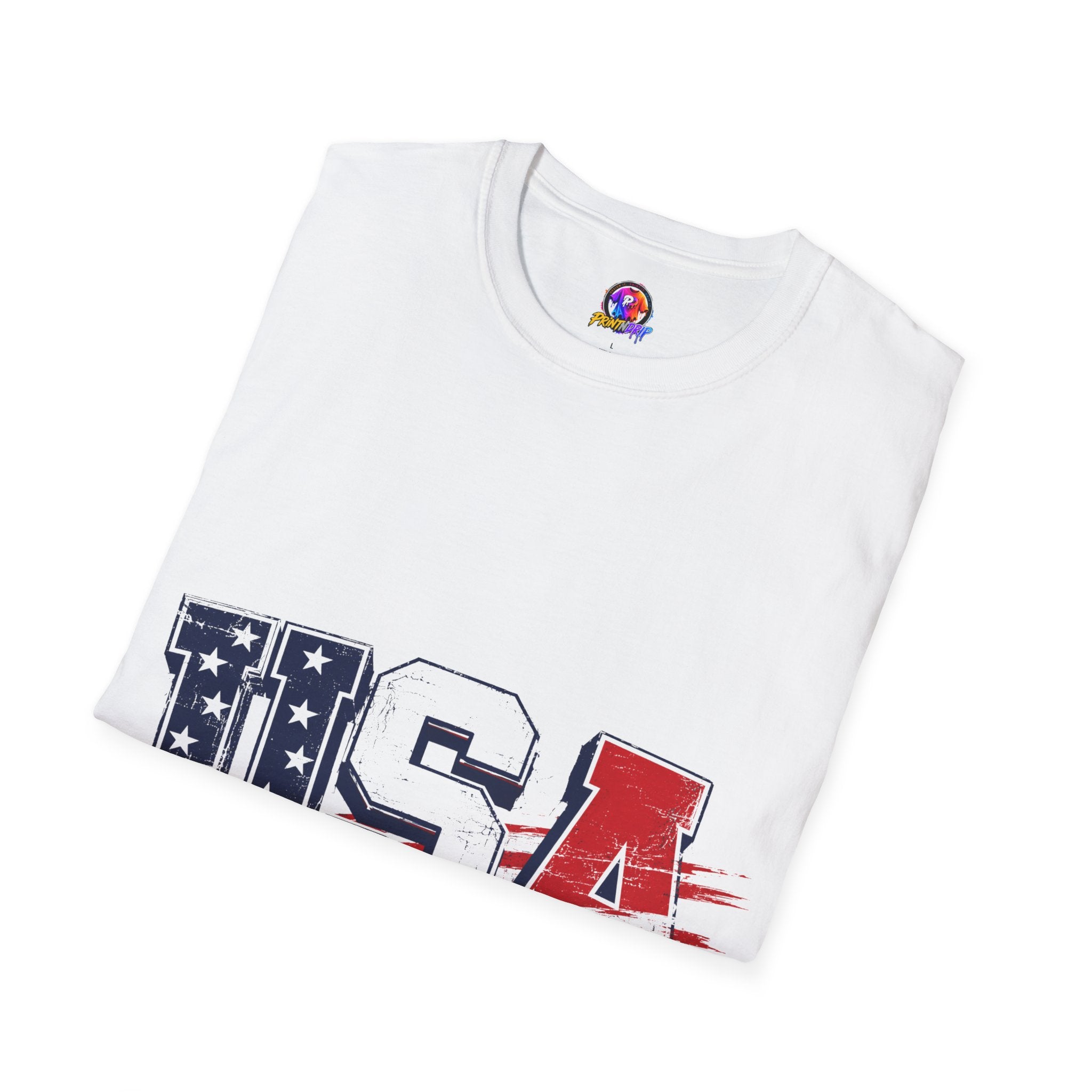 USA Flag Graphic T-Shirt — Patriotic Red White & Blue Tee