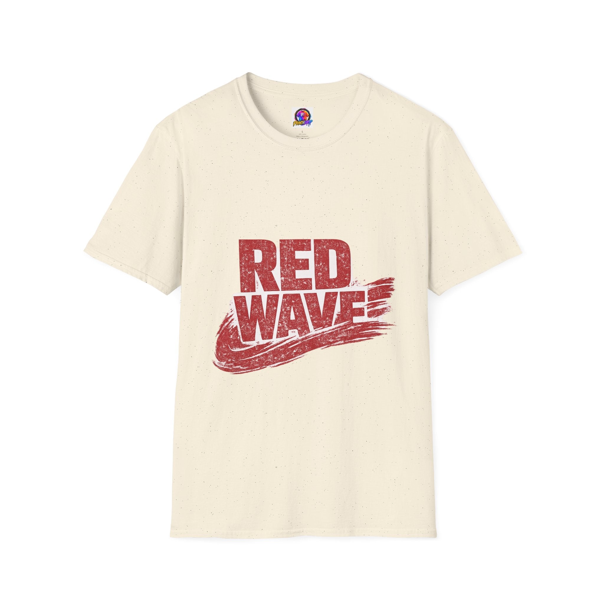 South Korea Red Wave Graphic T‑Shirt — Vintage Distressed Logo Tee