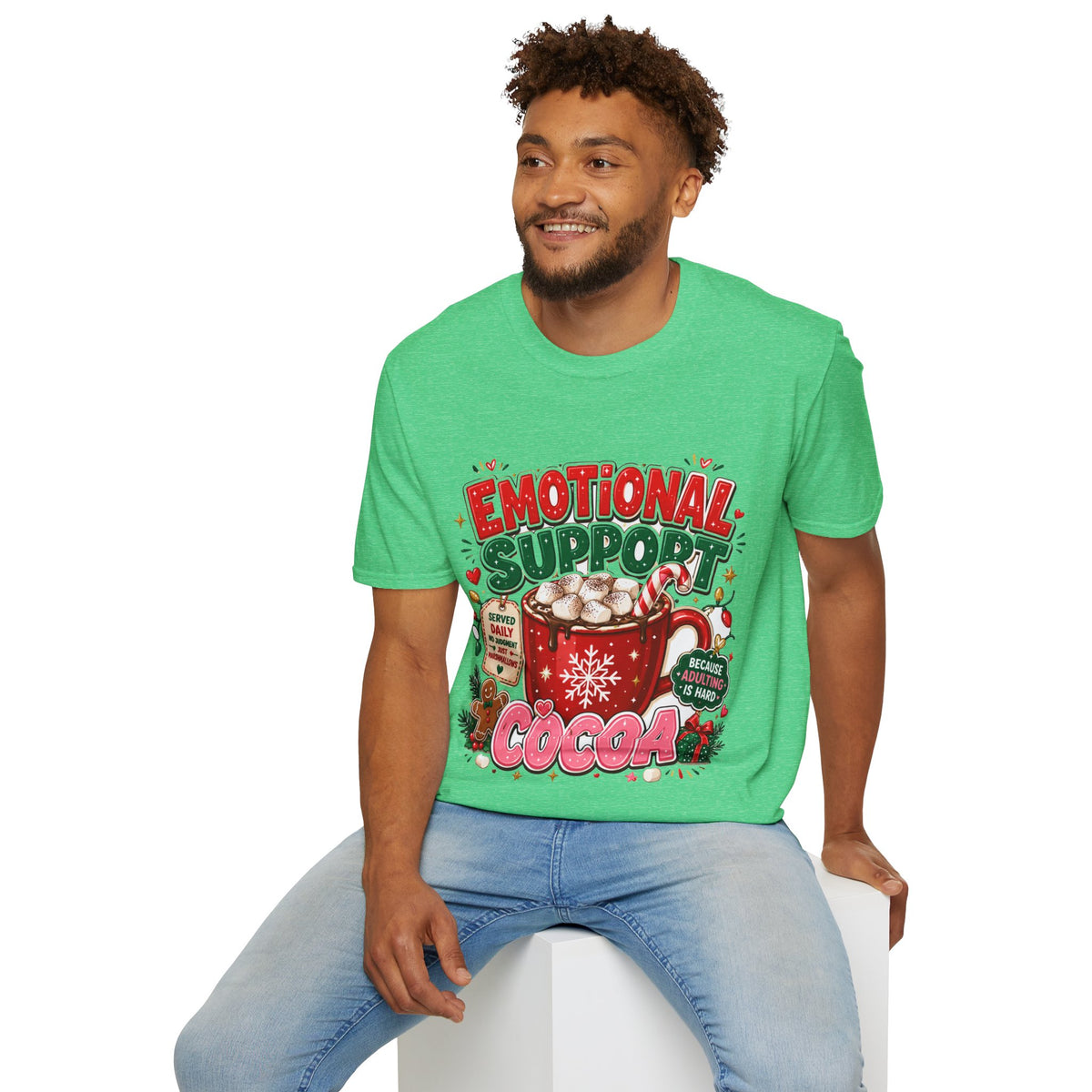 Emotional Support Cocoa T-Shirt — Holiday Hot Chocolate Graphic Tee