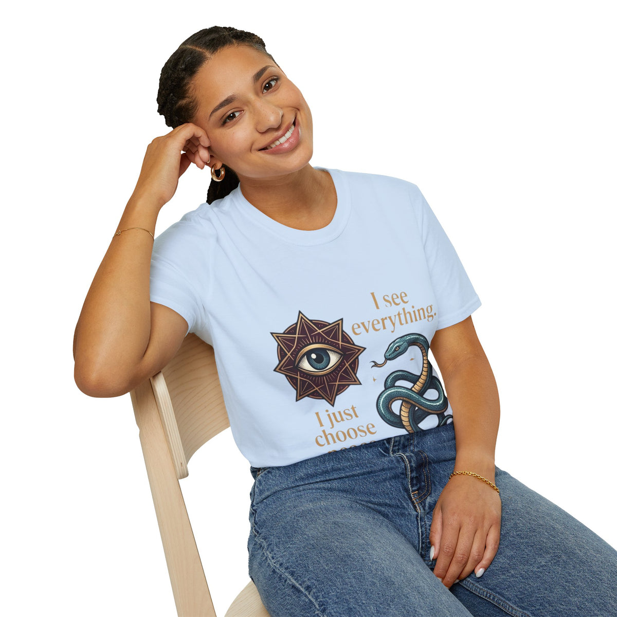 Scorpio “I See Everything” Zodiac T‑Shirt — Astrological Snake & All‑Seeing Eye Design