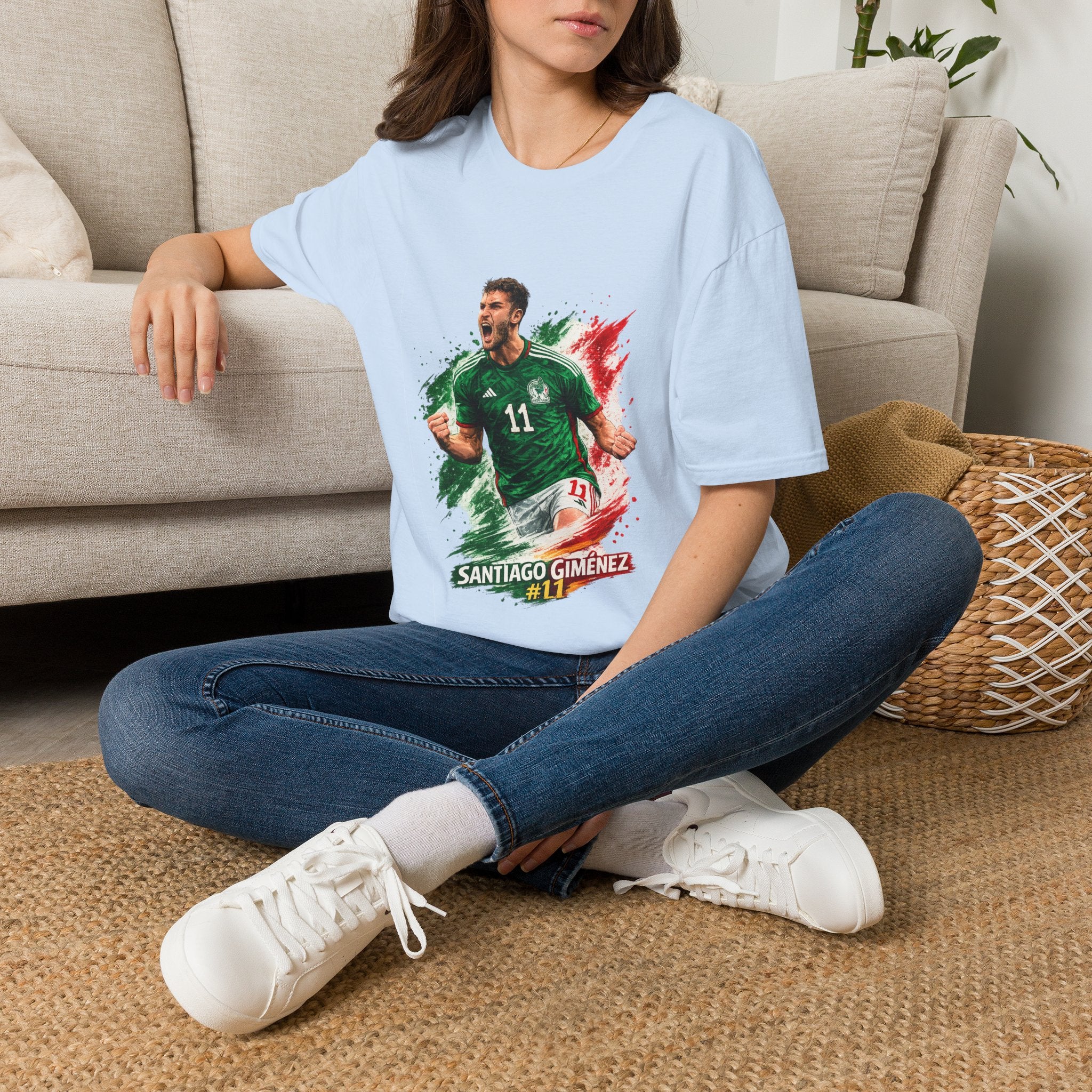 Mexico Soccer Jersey T-Shirt — Santiago Giménez Mexico #11 Fan Tee