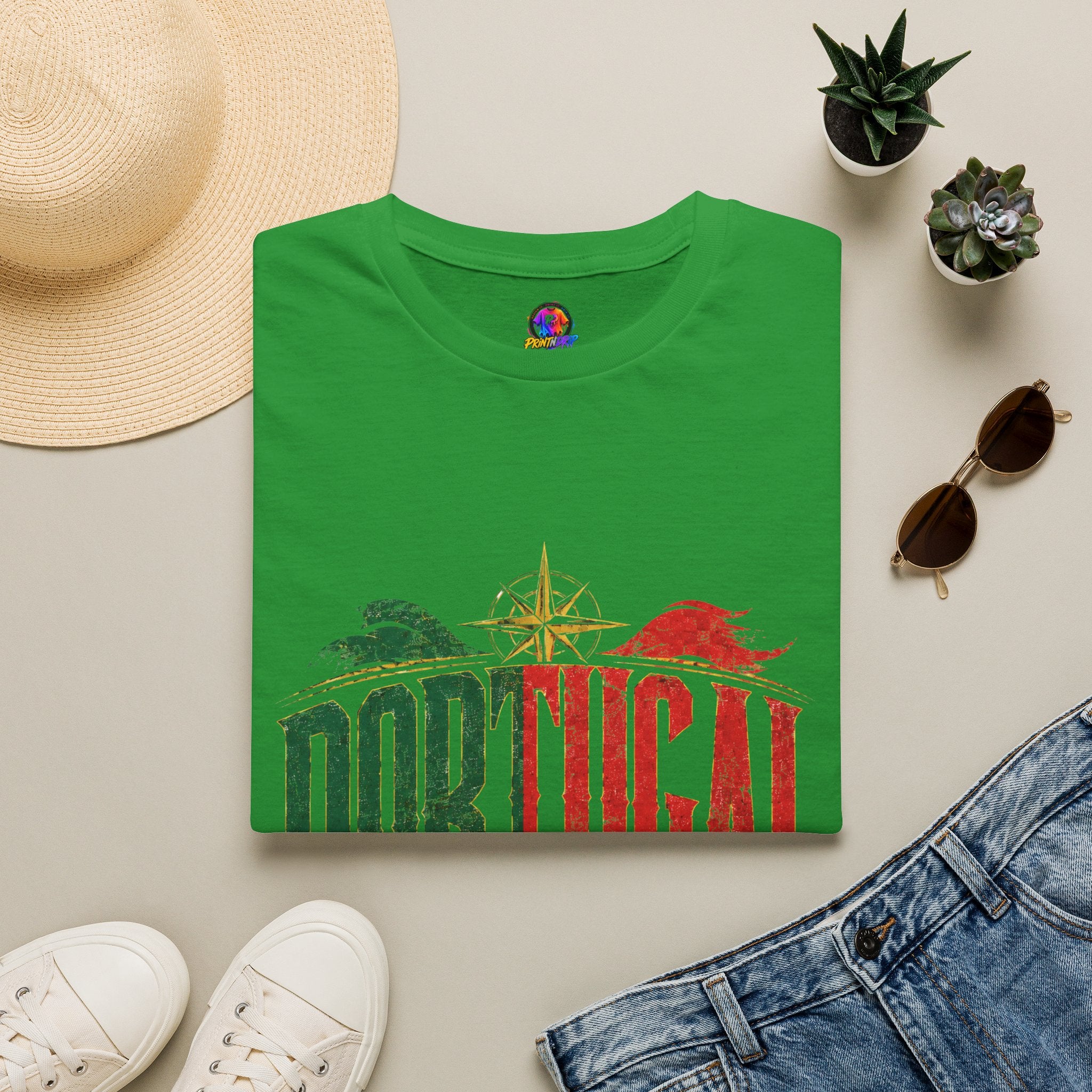 Portugal Vintage Compass T-Shirt — Retro Portuguese Flag Travel Tee
