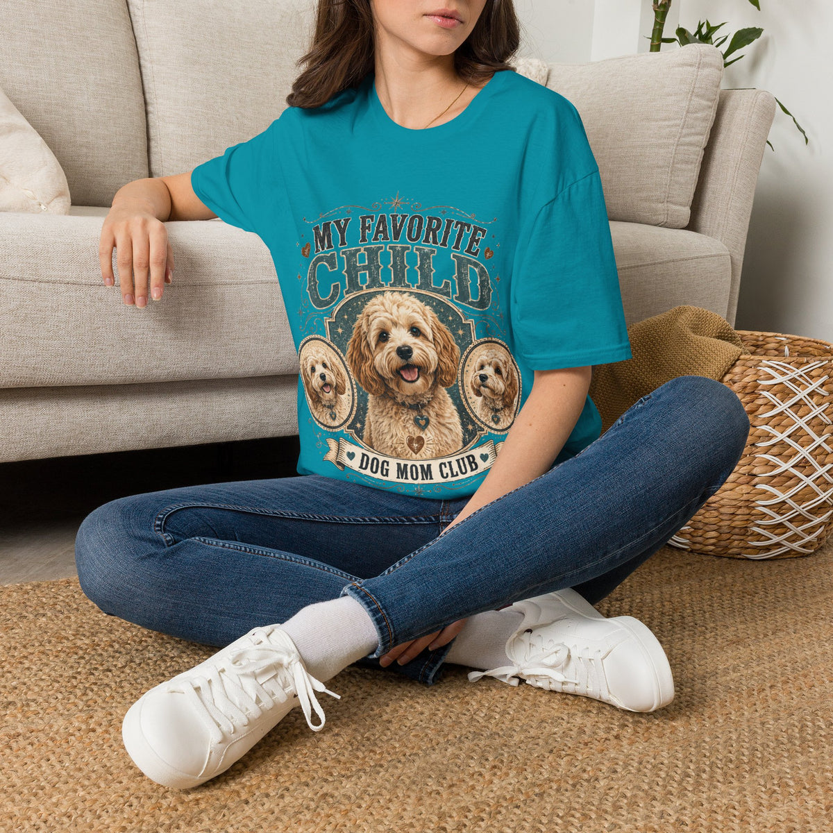My Favorite Child Dog Mom T-Shirt — Cute Doodle Portrait Pet Lover Tee