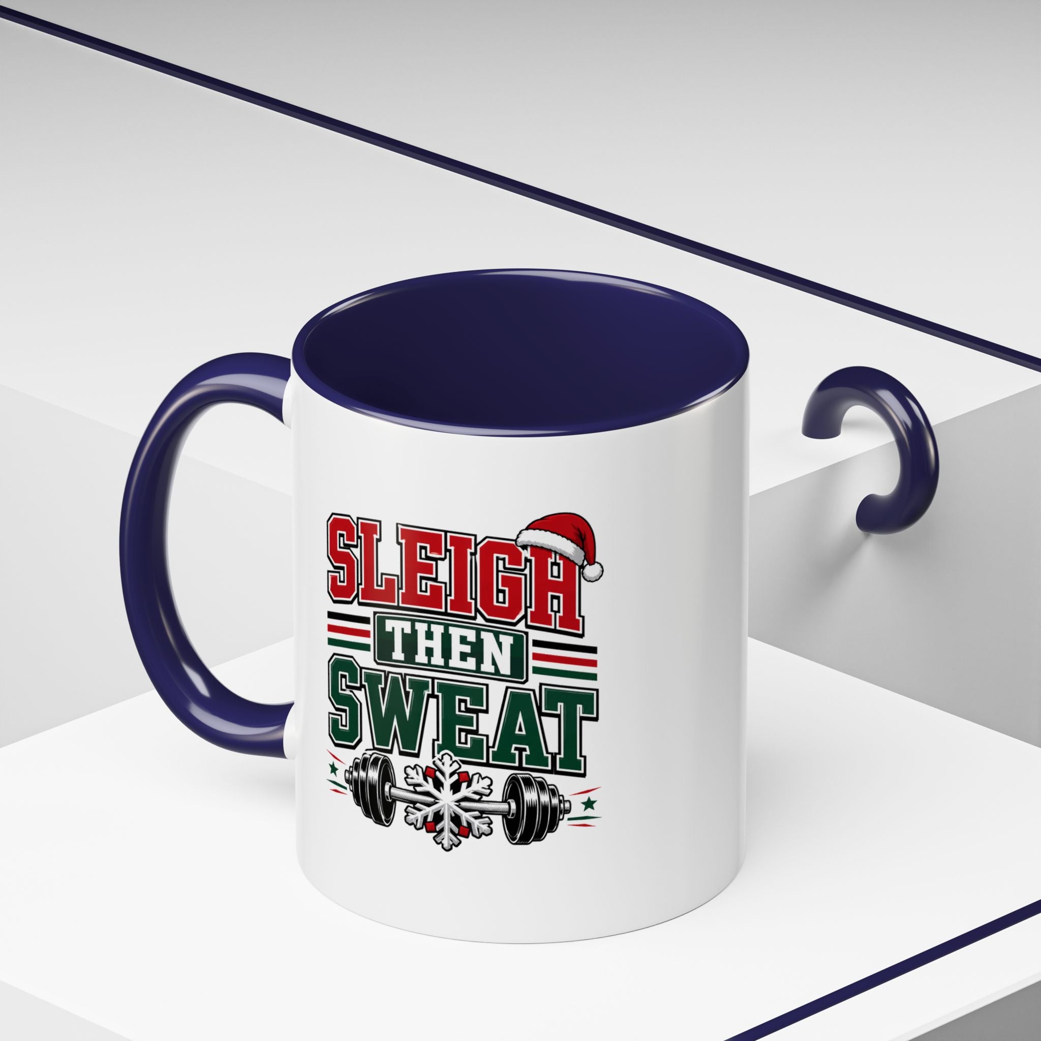 Modern Day Christmas Sleigh Then Sweat Coffee Mug