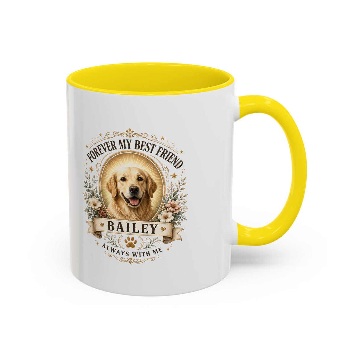Milo Bailey Dog Dad Mom Personalized Dog Photo Coffee Mug — "Forever My Best Friend" Memorial Mug