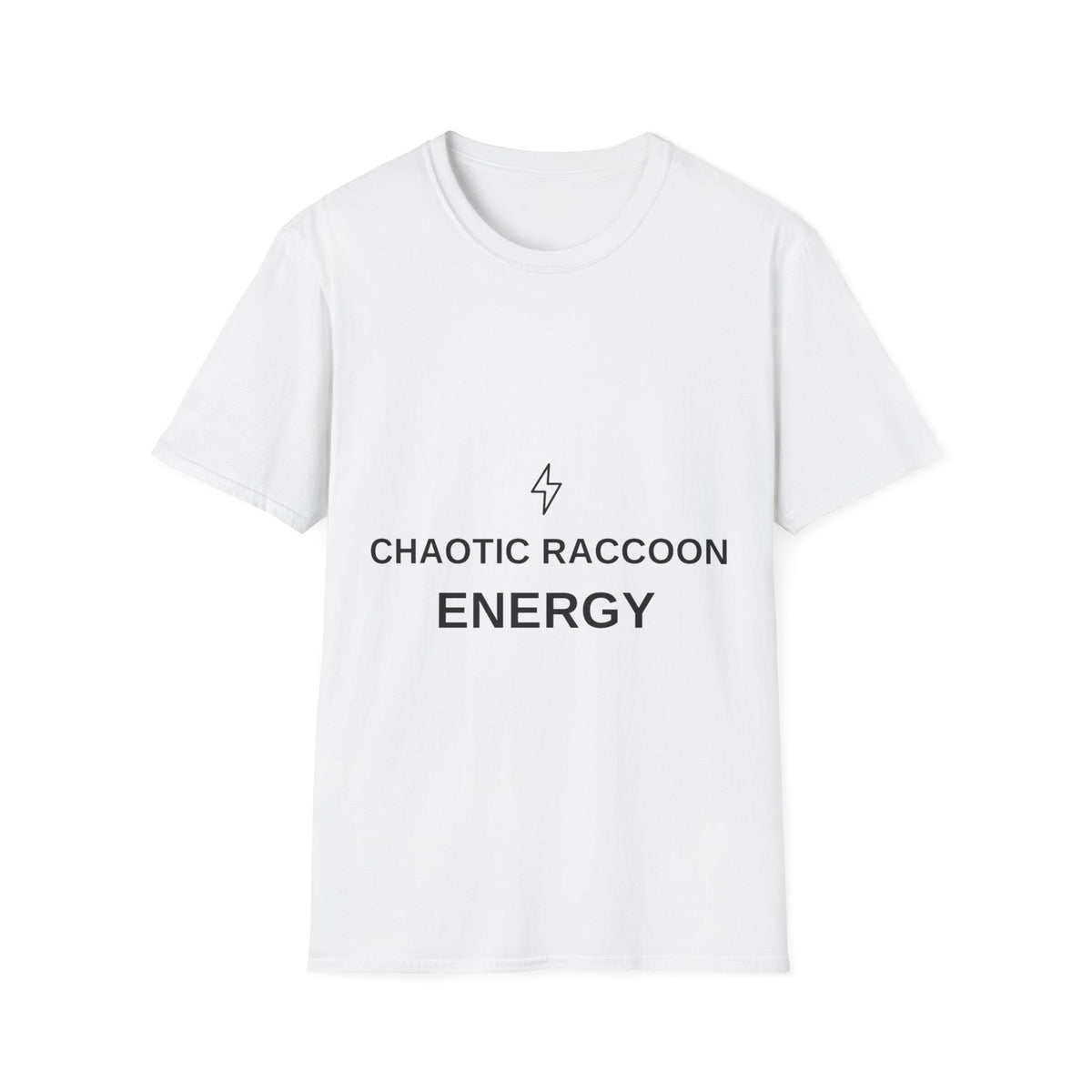 Chaotic Raccoon Energy Lightning Bolt Funny Trash Panda White Graphic Tee - Trending Now - September 2026