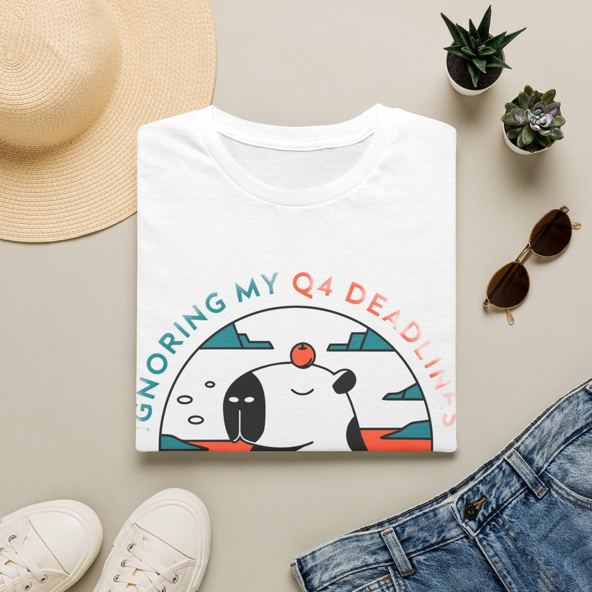 Lazy Panda 'Ignoring My Q4 Deadline' T-Shirt - Trending Now - August 2026