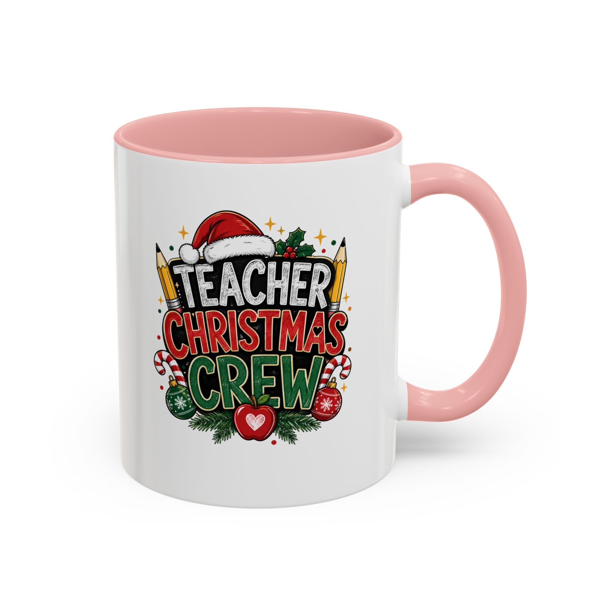 Teacher Christmas Crew Accent Coffee Mug – Holiday Teacher Gift