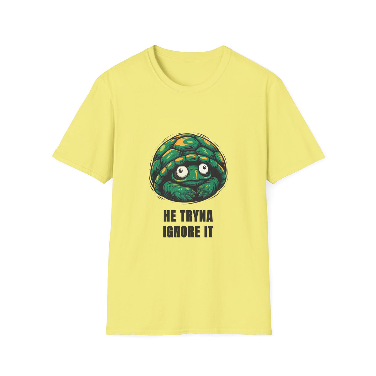 Turtle Peeking T‑Shirt — "He Tryna Ignore It" Cute Cartoon Tee - Trending Now - August 2026