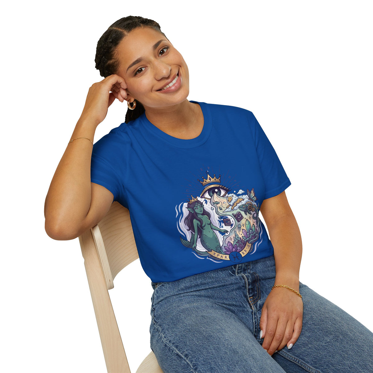 Pisces Zodiac Mystical Mermaid Art T-Shirt — "Sensitive soul with a wild imagination"