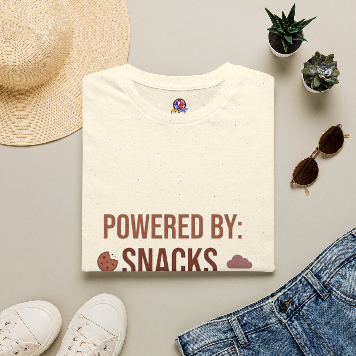 Taurus  Powered By: Snacks, Naps & Stubbornness T-Shirt — Funny Cozy Casual Tee