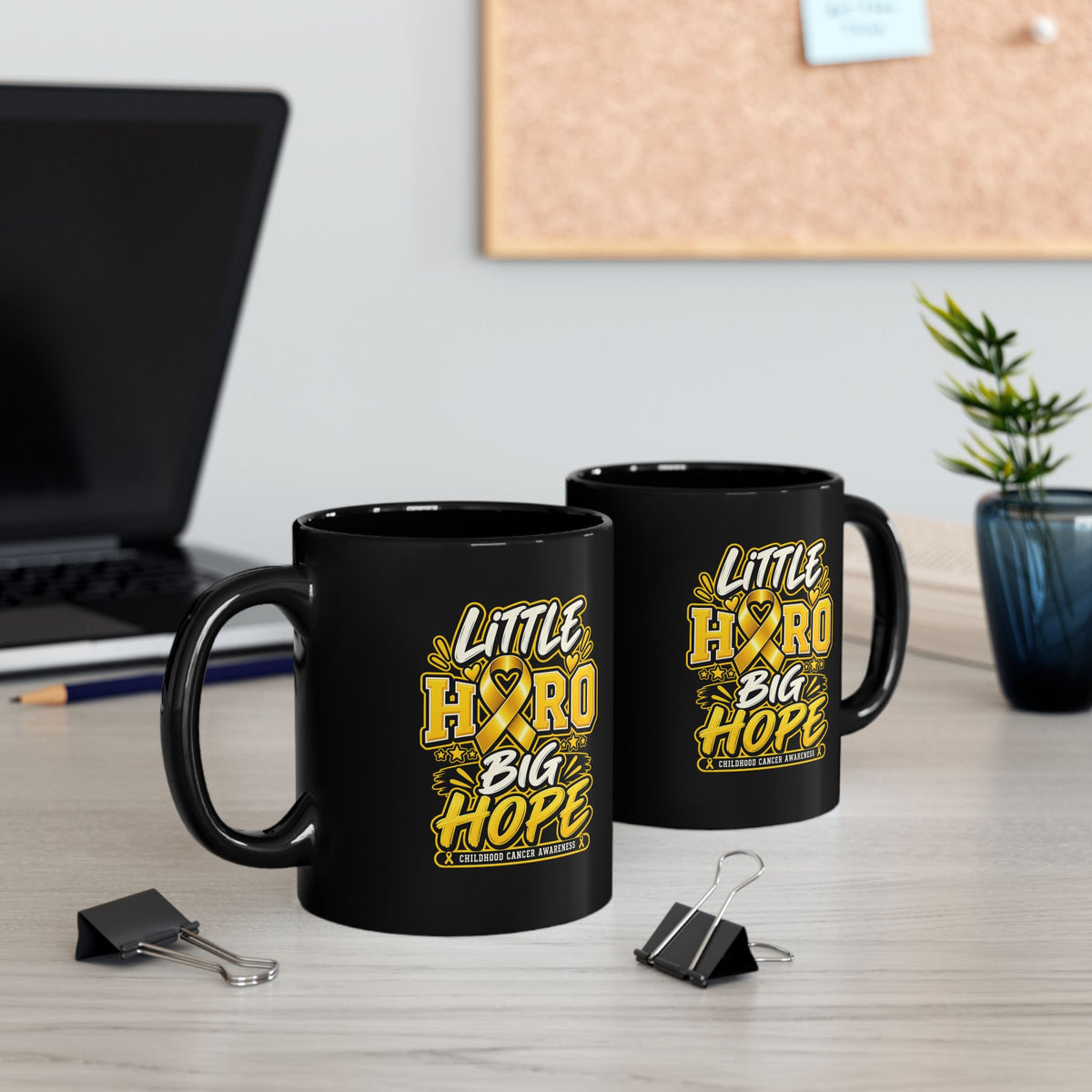 Little Hero Big Hope Childhood Cancer Awareness Mug
