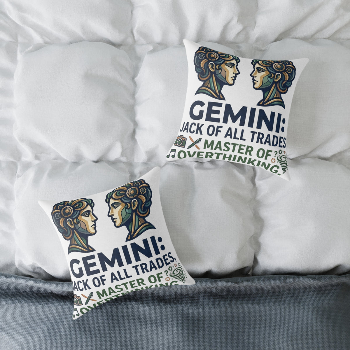 Gemini Zodiac Jack Of All Trades Square Poly Canvas Pillow