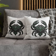Cancer Zodiac Geometric Crab Throw Pillowcase — Coastal Zodiac Beach Decor