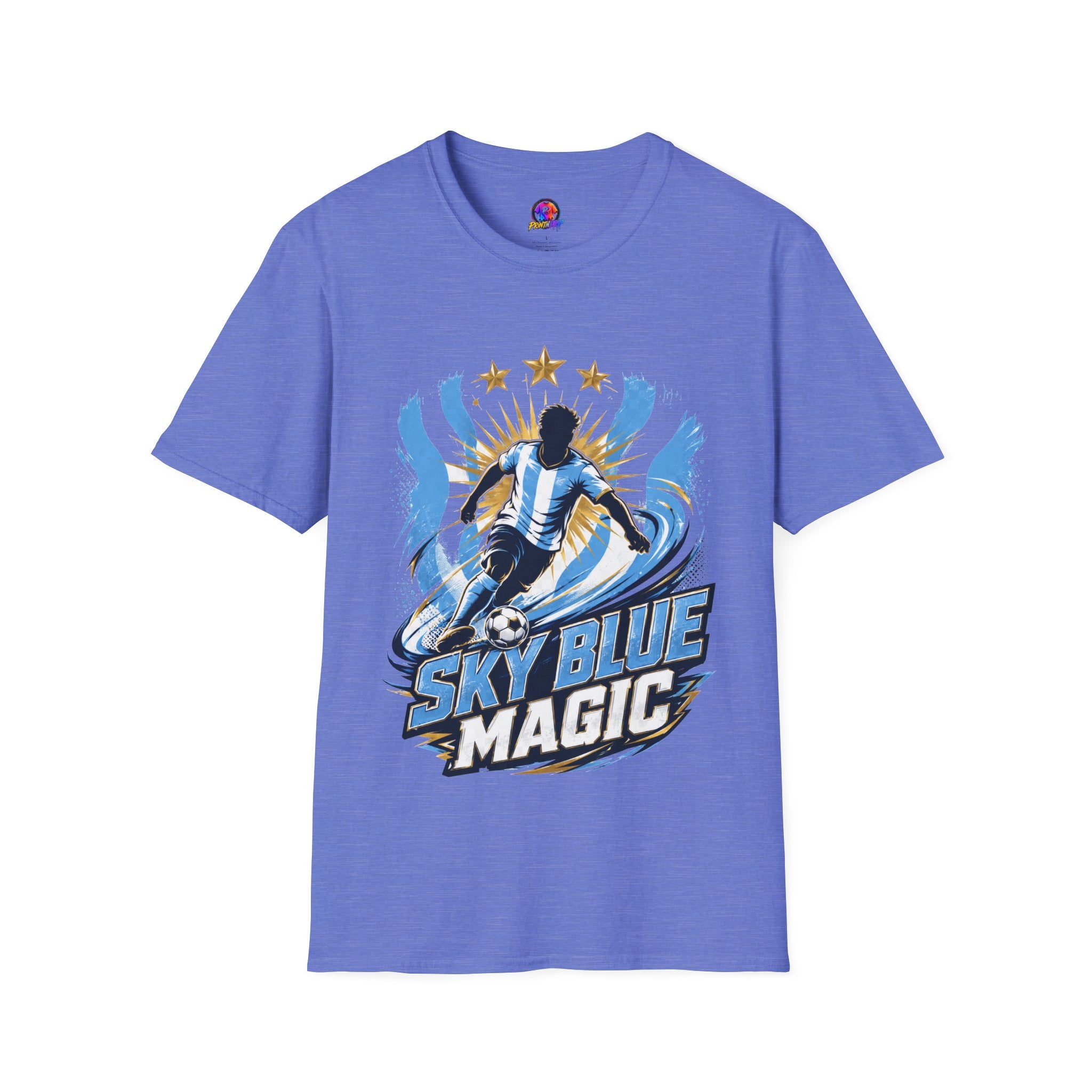 Argentina Sky Blue Magic Soccer T-Shirt — Argentinian Football Player Graphic Tee